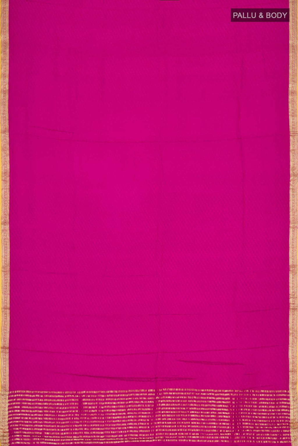 Dark Pink Mysore Crepe Saree