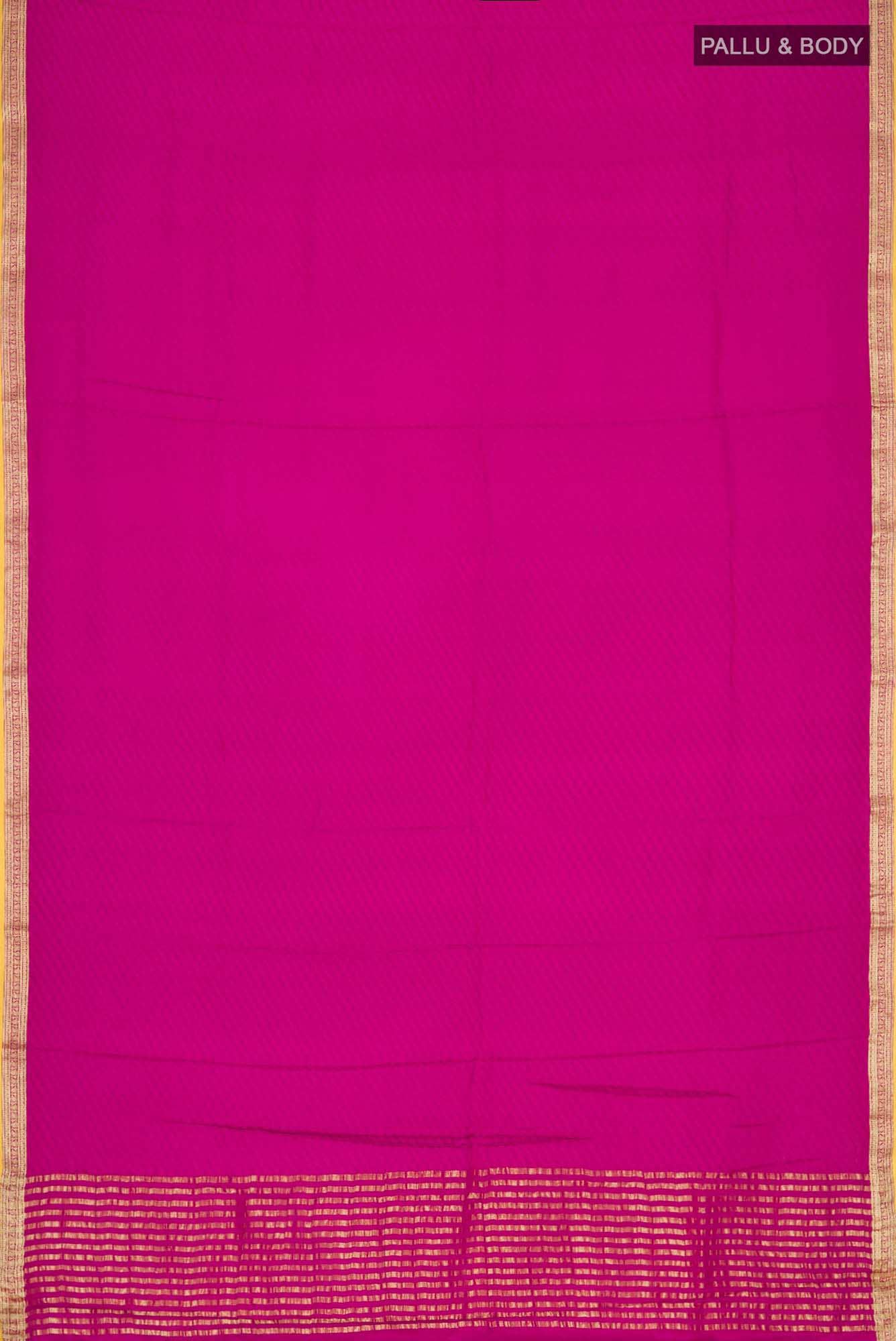 Dark Pink Mysore Crepe Saree