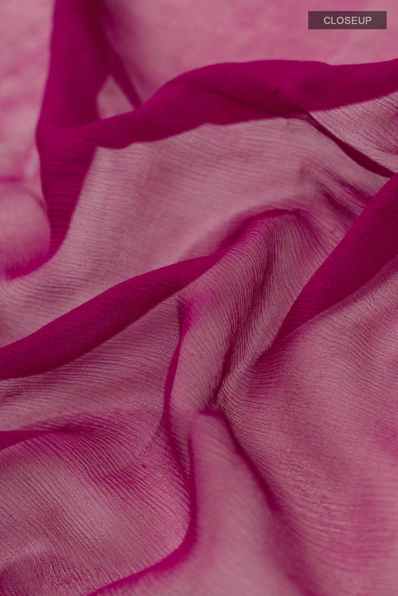 Dark Pink Mysore Chiffon Saree