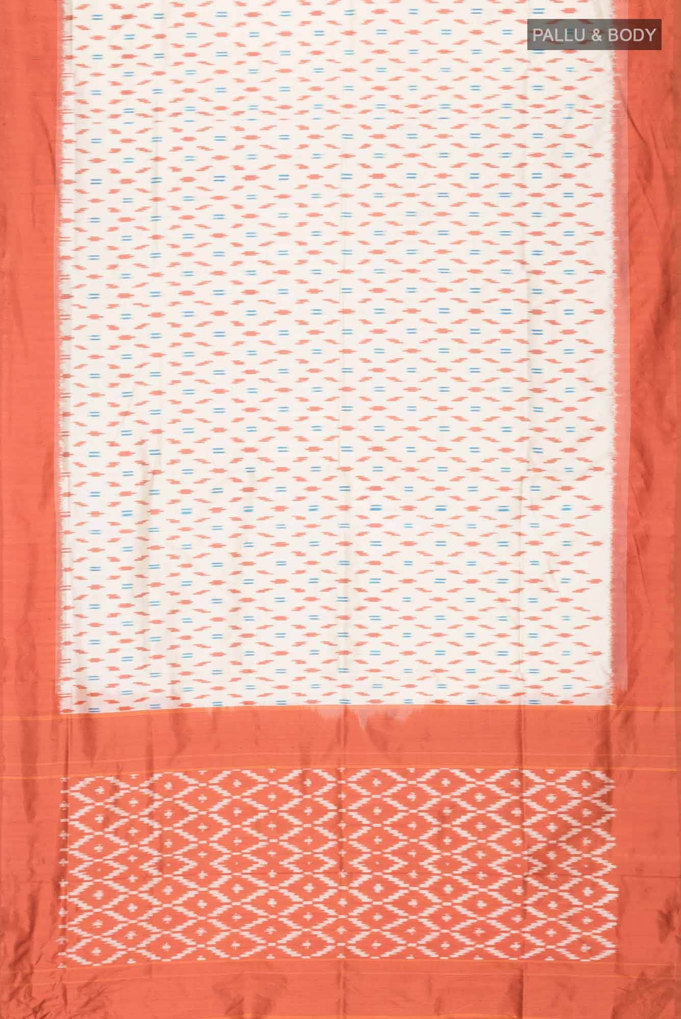 Cream Pochampally Silk Saree