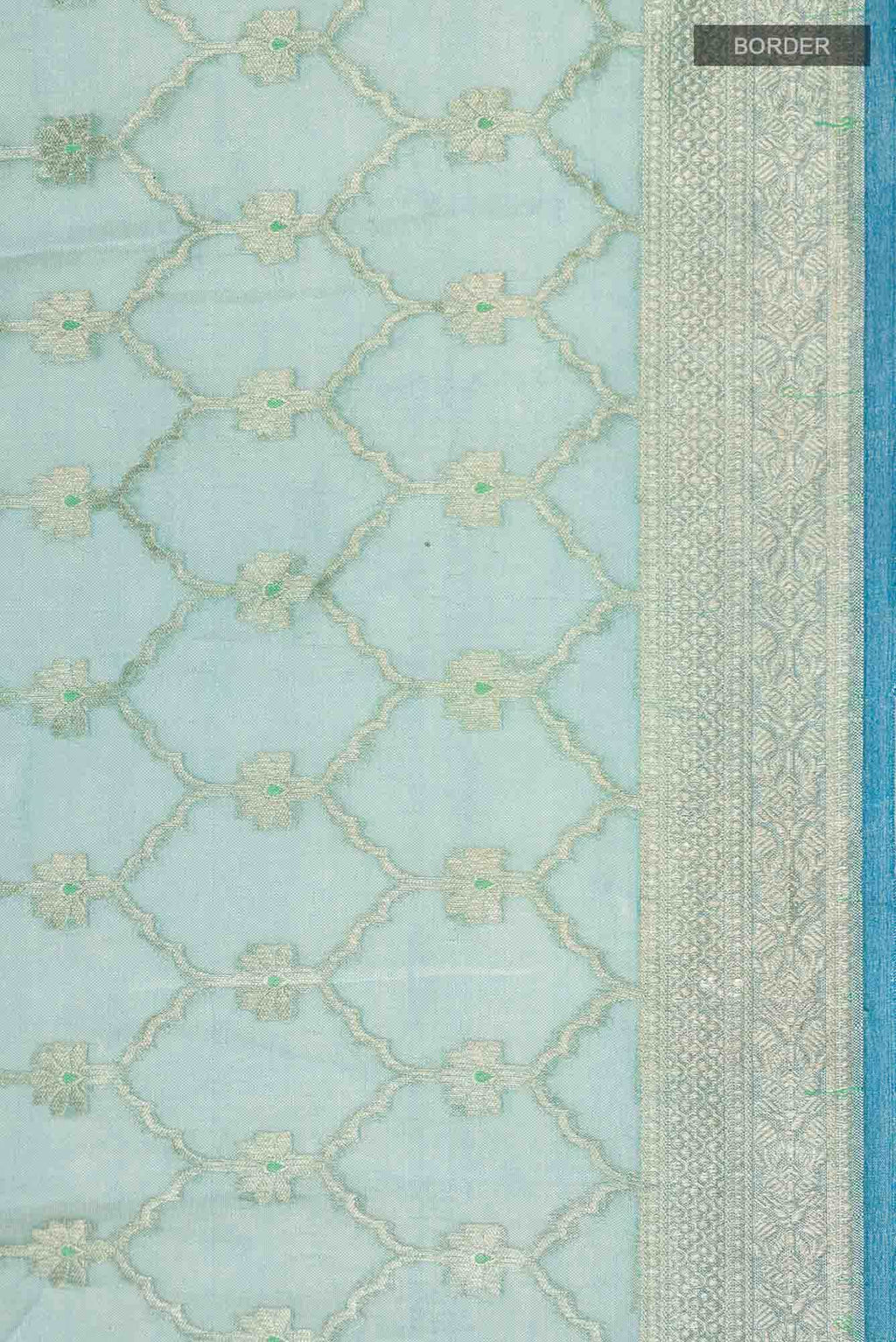 Blue Banarasi Kora Silk Saree