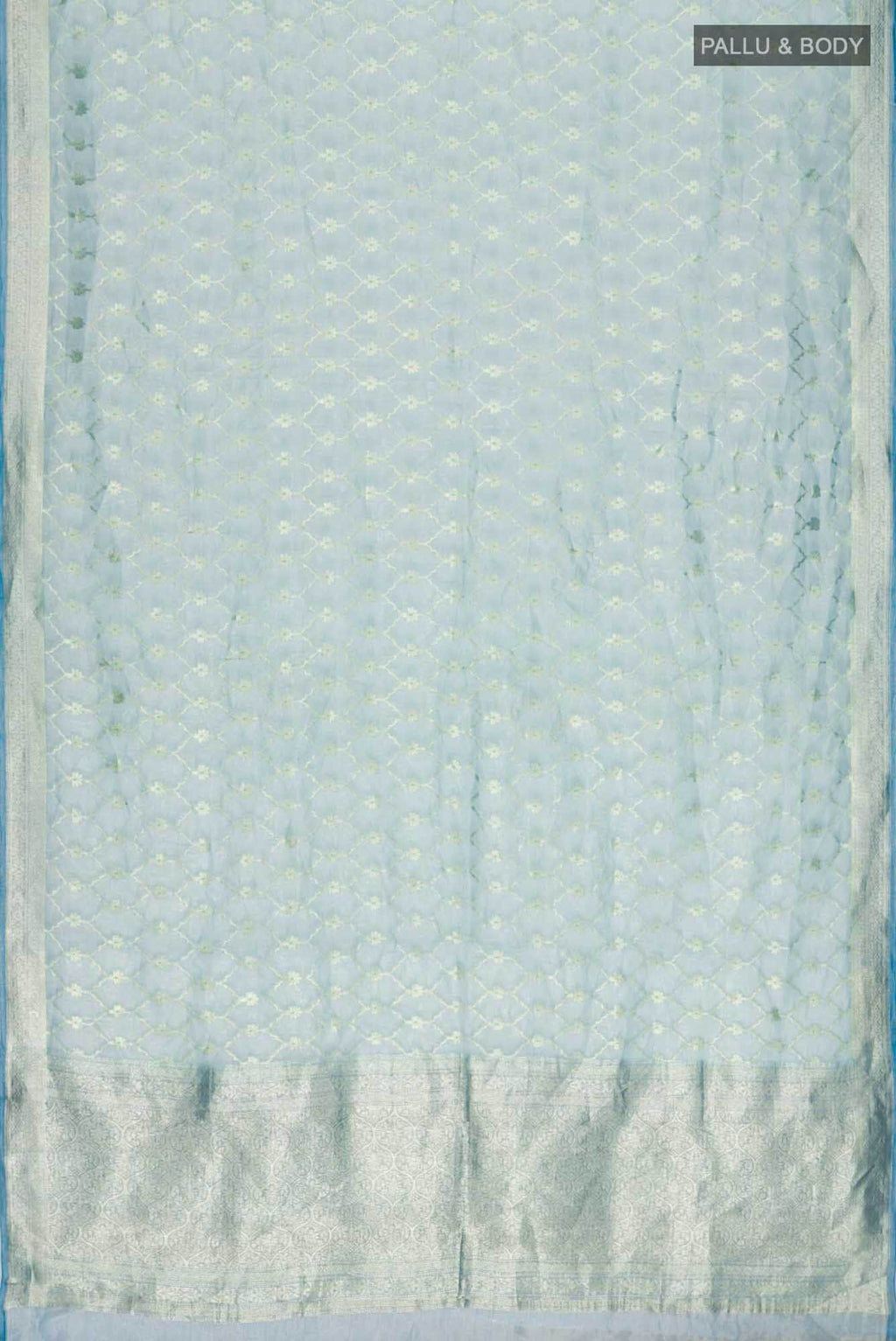 Blue Banarasi Kora Silk Saree