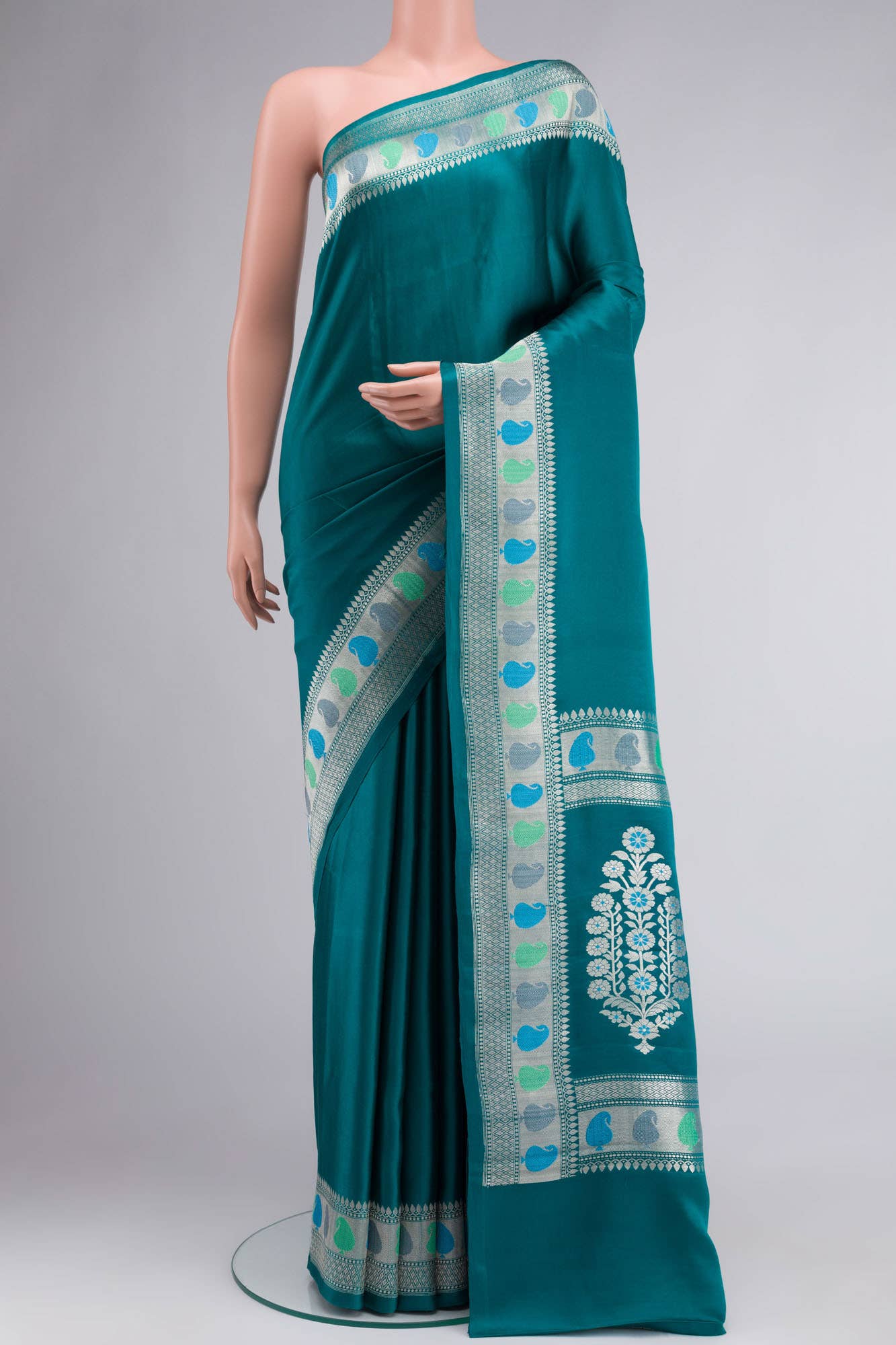 Blue Banarasi Silk Saree