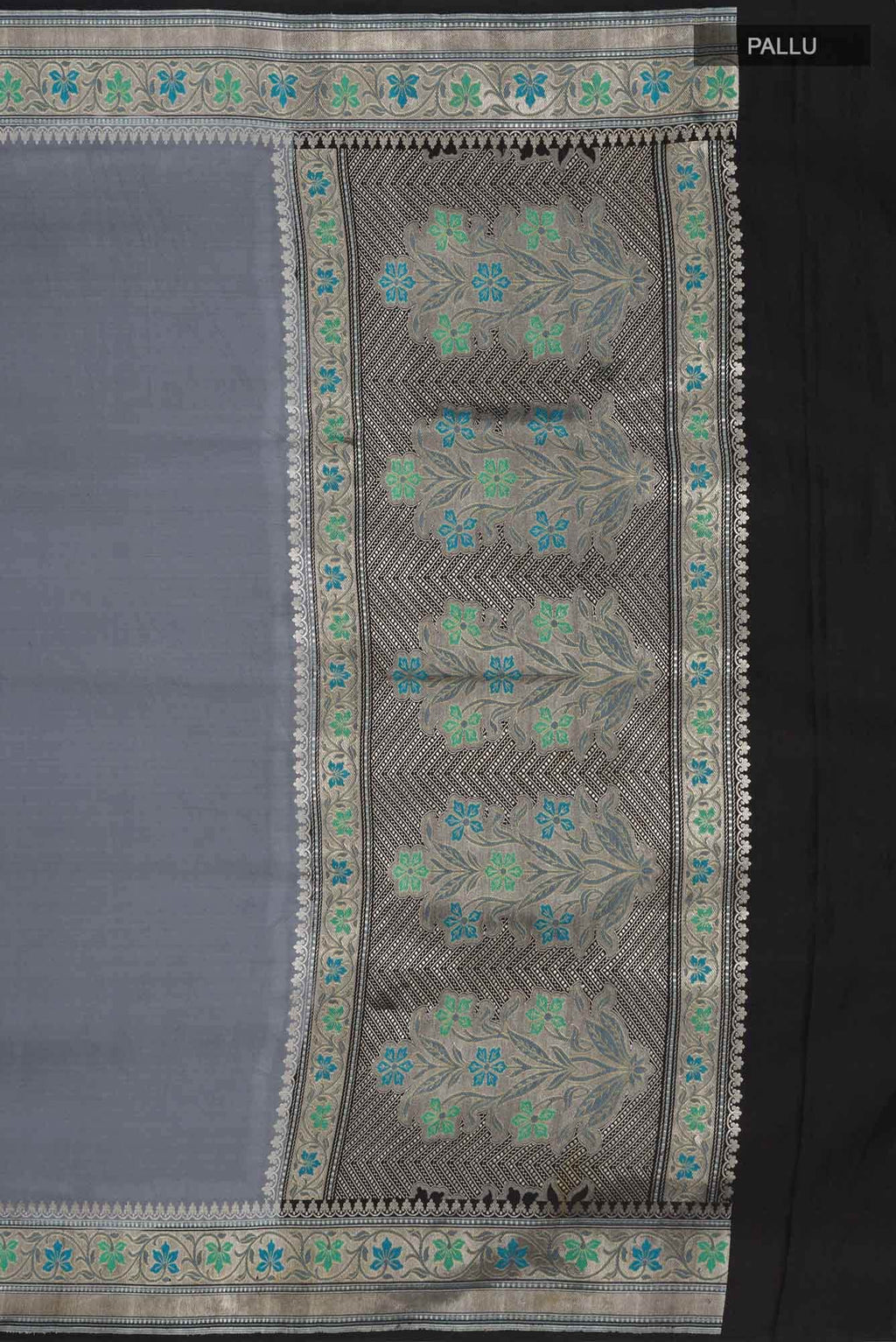 Grey Banarasi Silk Saree