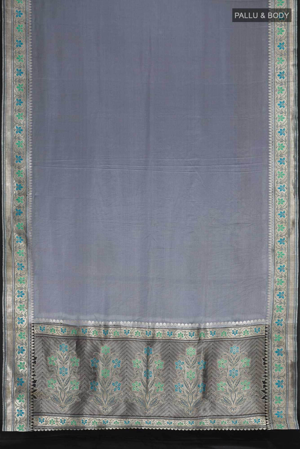 Grey Banarasi Silk Saree
