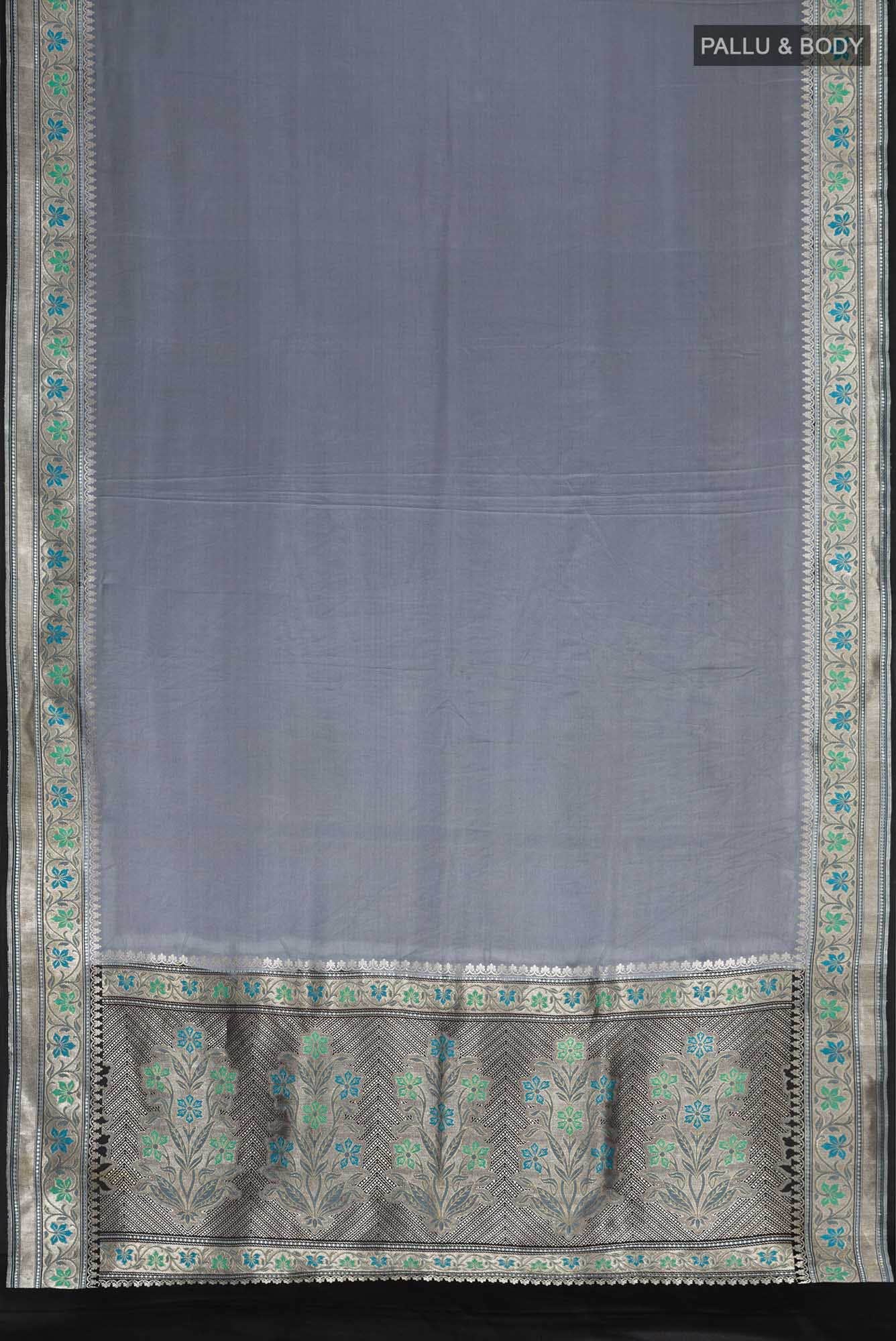 Grey Banarasi Silk Saree