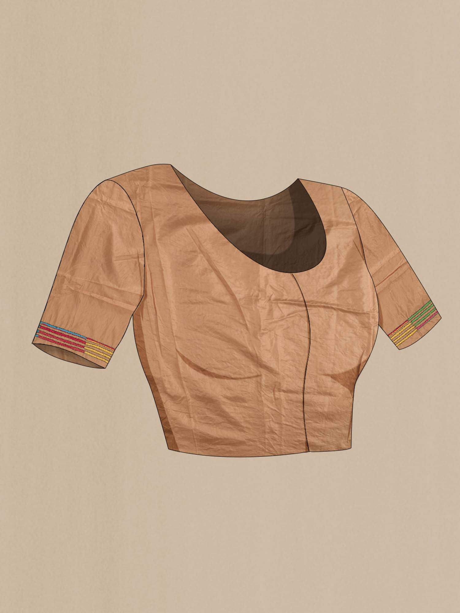 Dark Beige Tussar Silk Saree