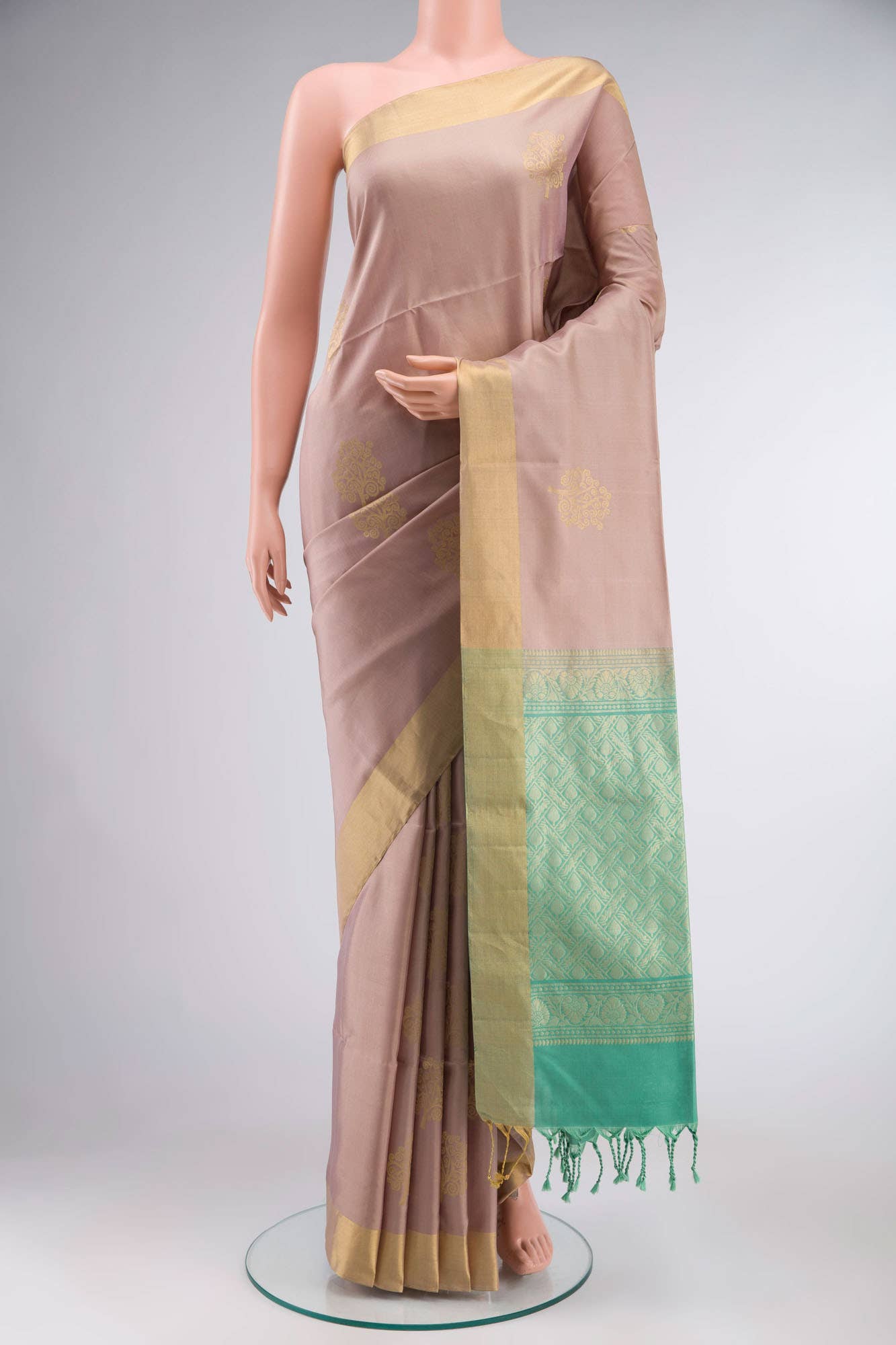 Beige Soft Silk Saree