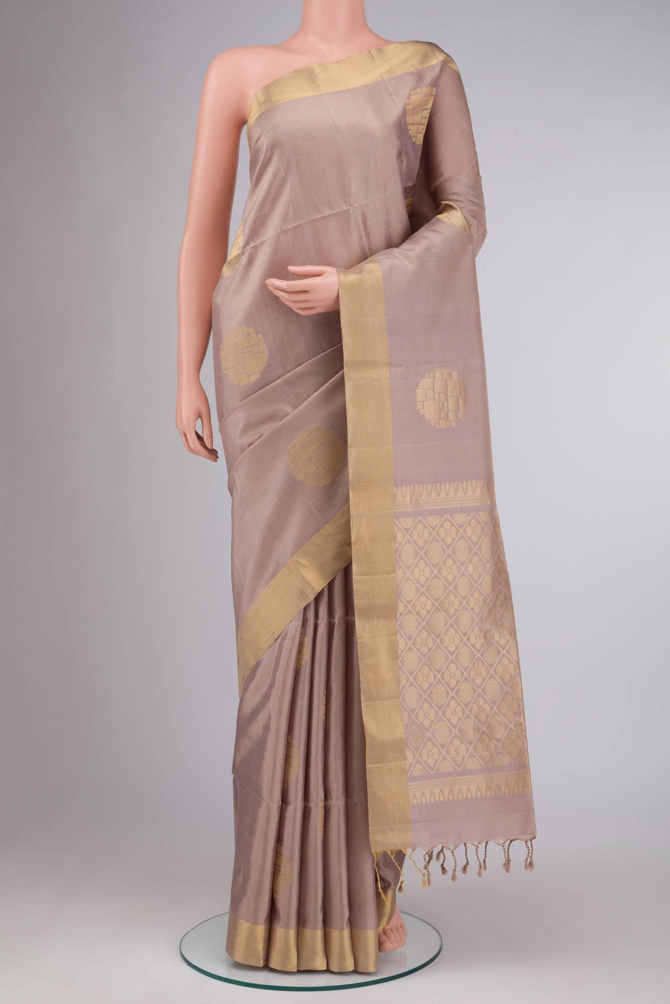 Beige Soft Silk Saree