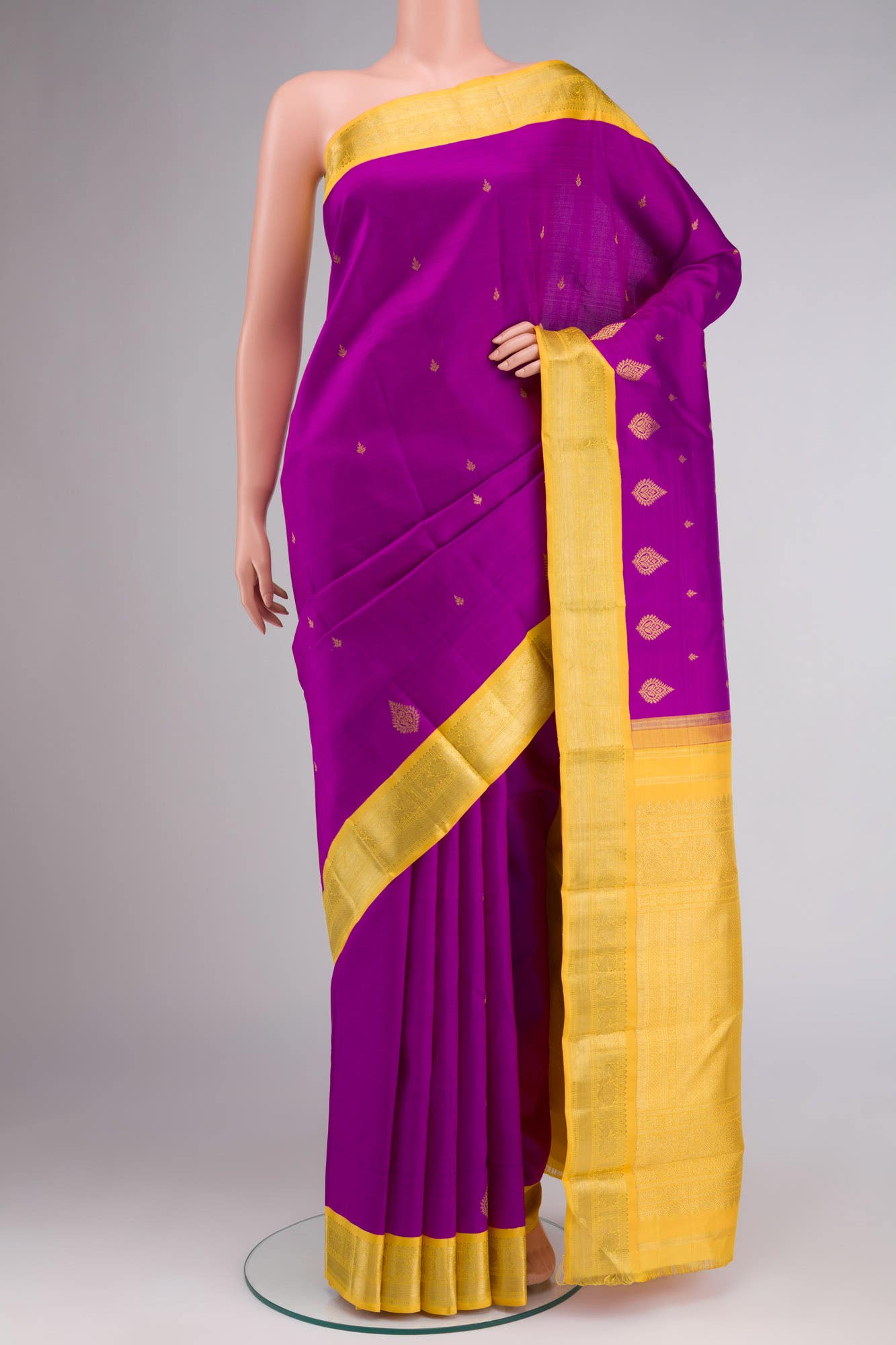 Pure Silk Pure Zari Purple Kanchipuram Saree