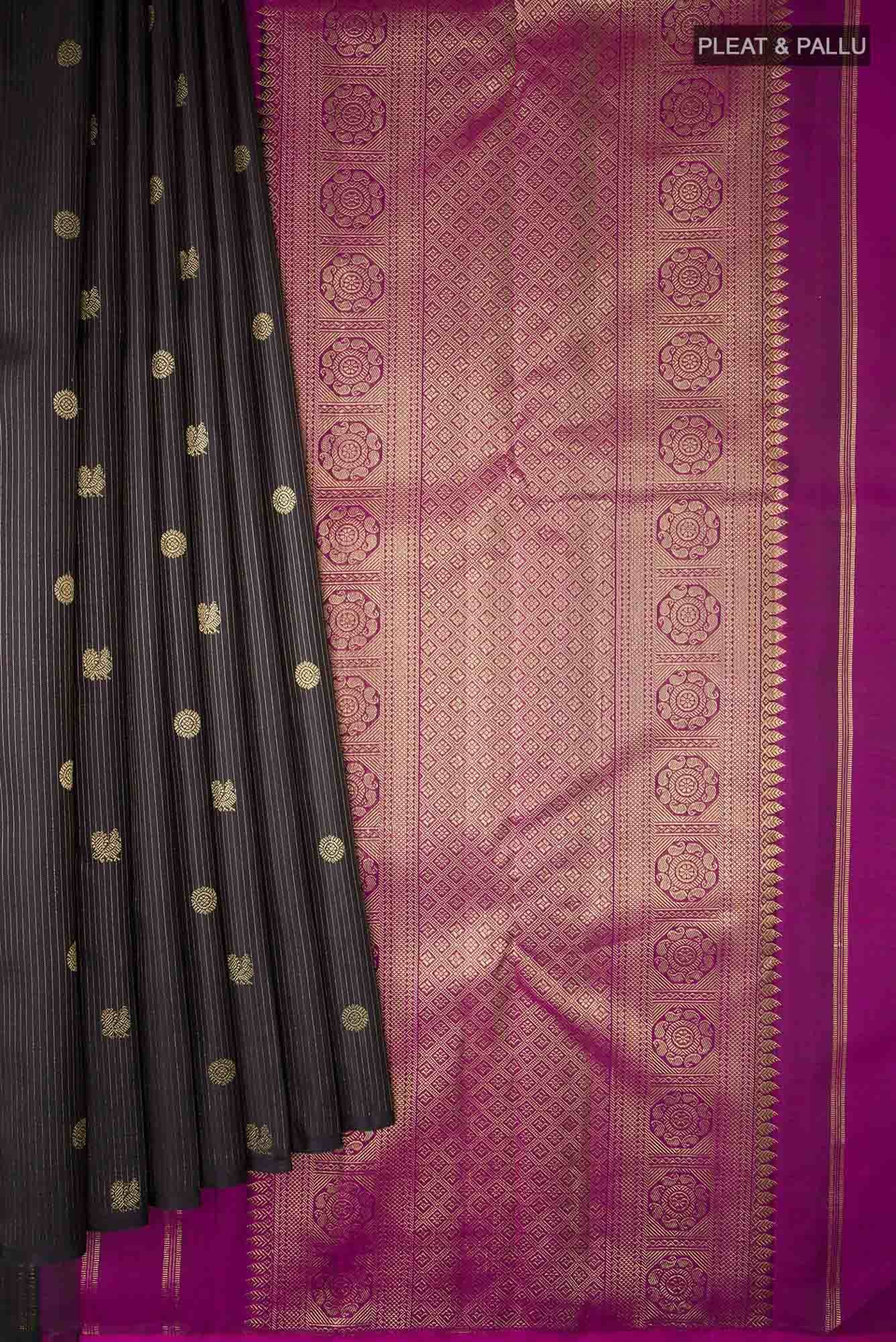 Black Kanchipuram Silk Saree