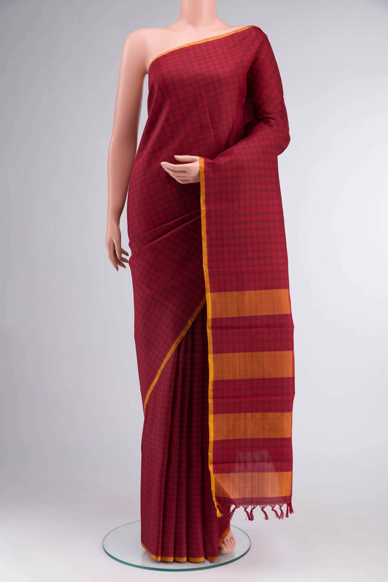 Maroon Kanchipuram Silk Saree
