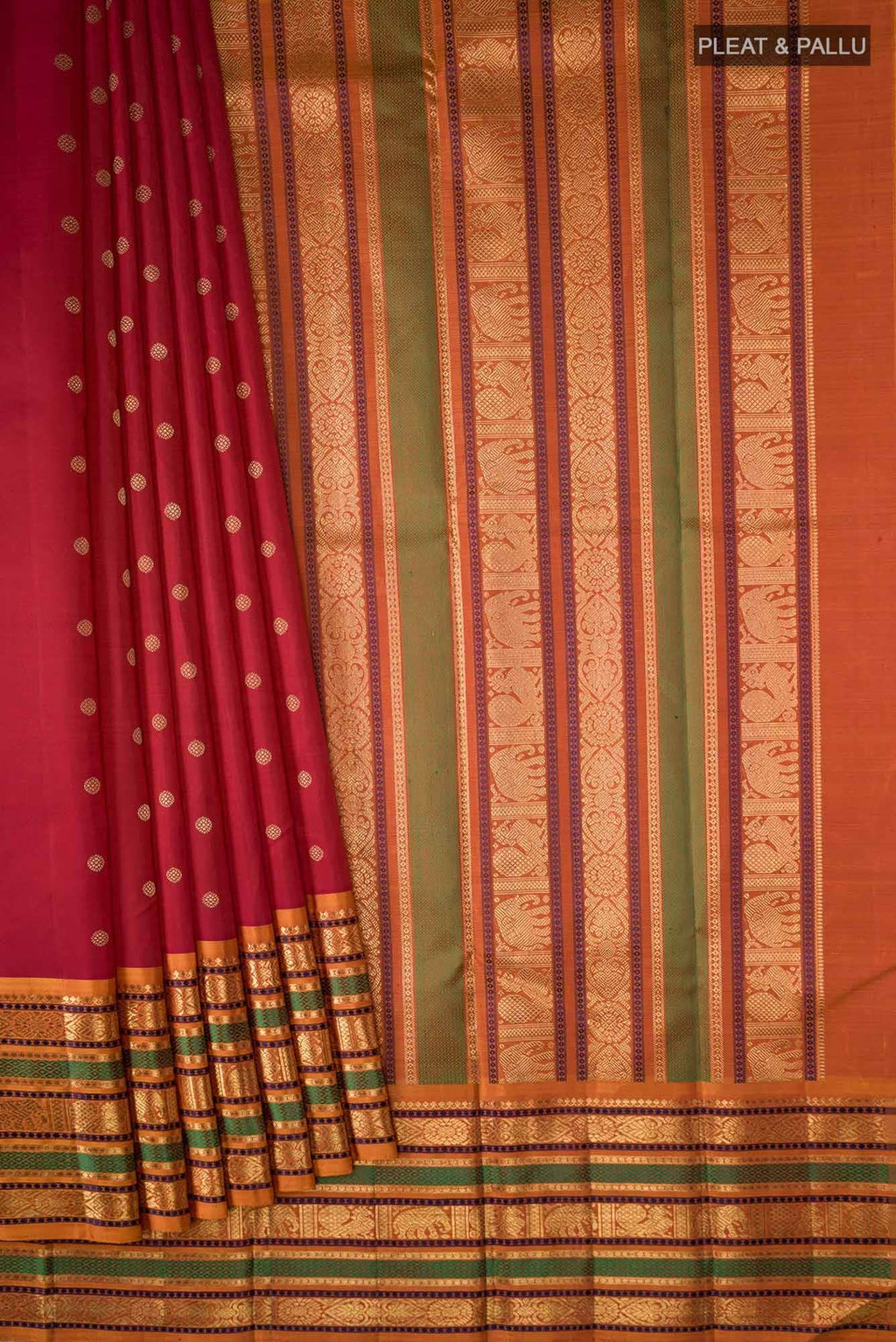 Pure Silk Pure Zari Pink Kanchipuram Saree