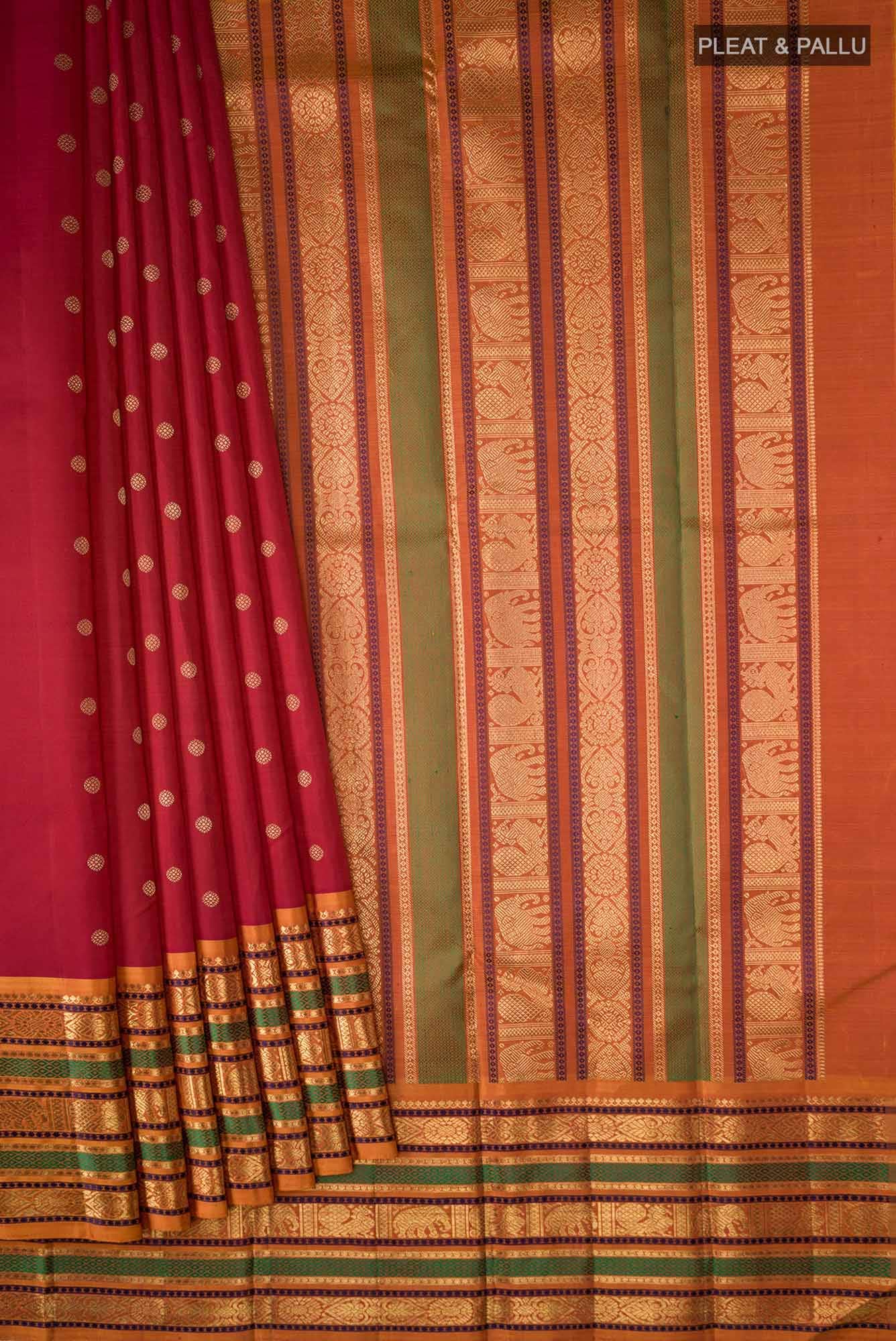 Pure Silk Pure Zari Pink Kanchipuram Saree