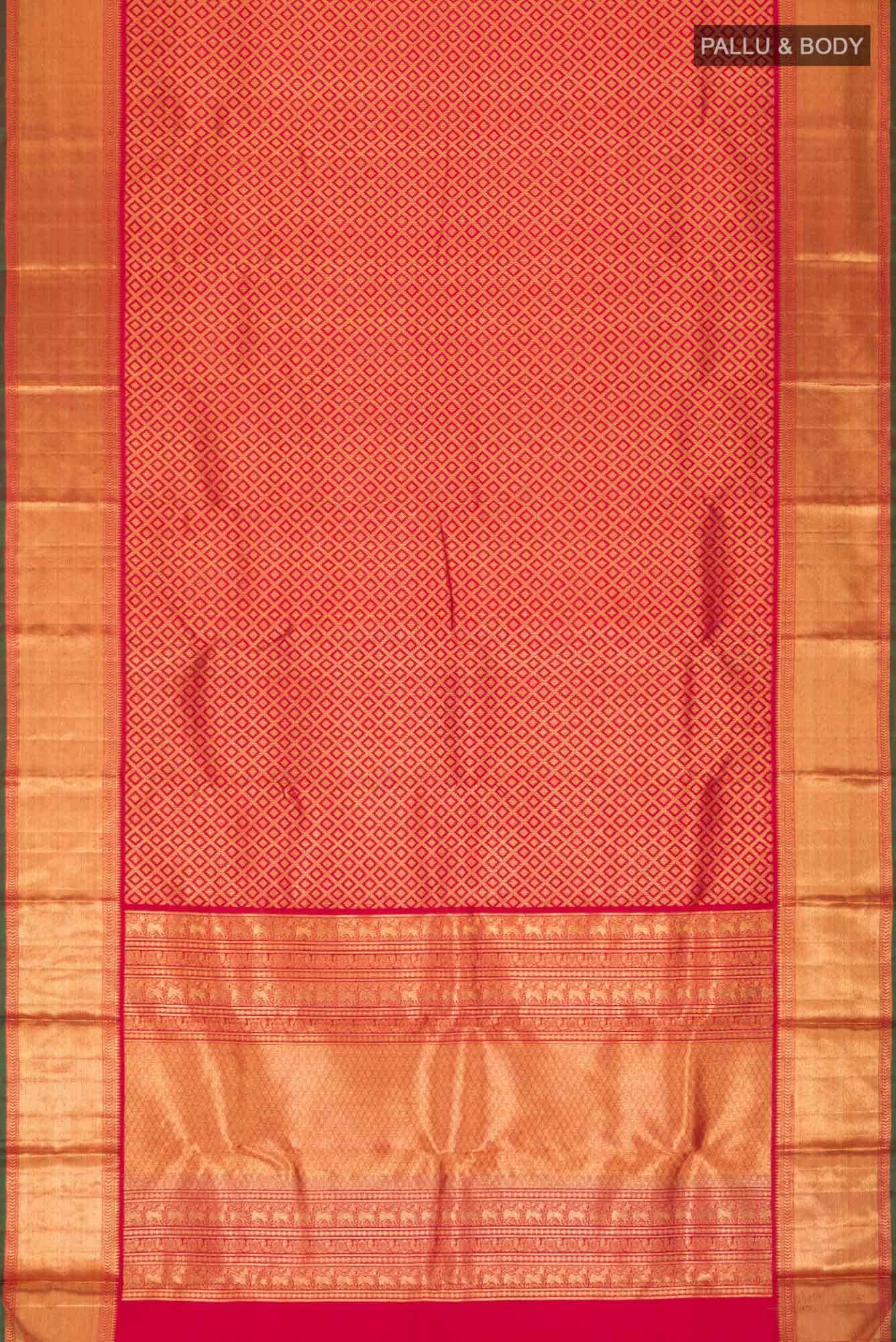 Pure Silk Pure Zari Red Kanchipuram Saree