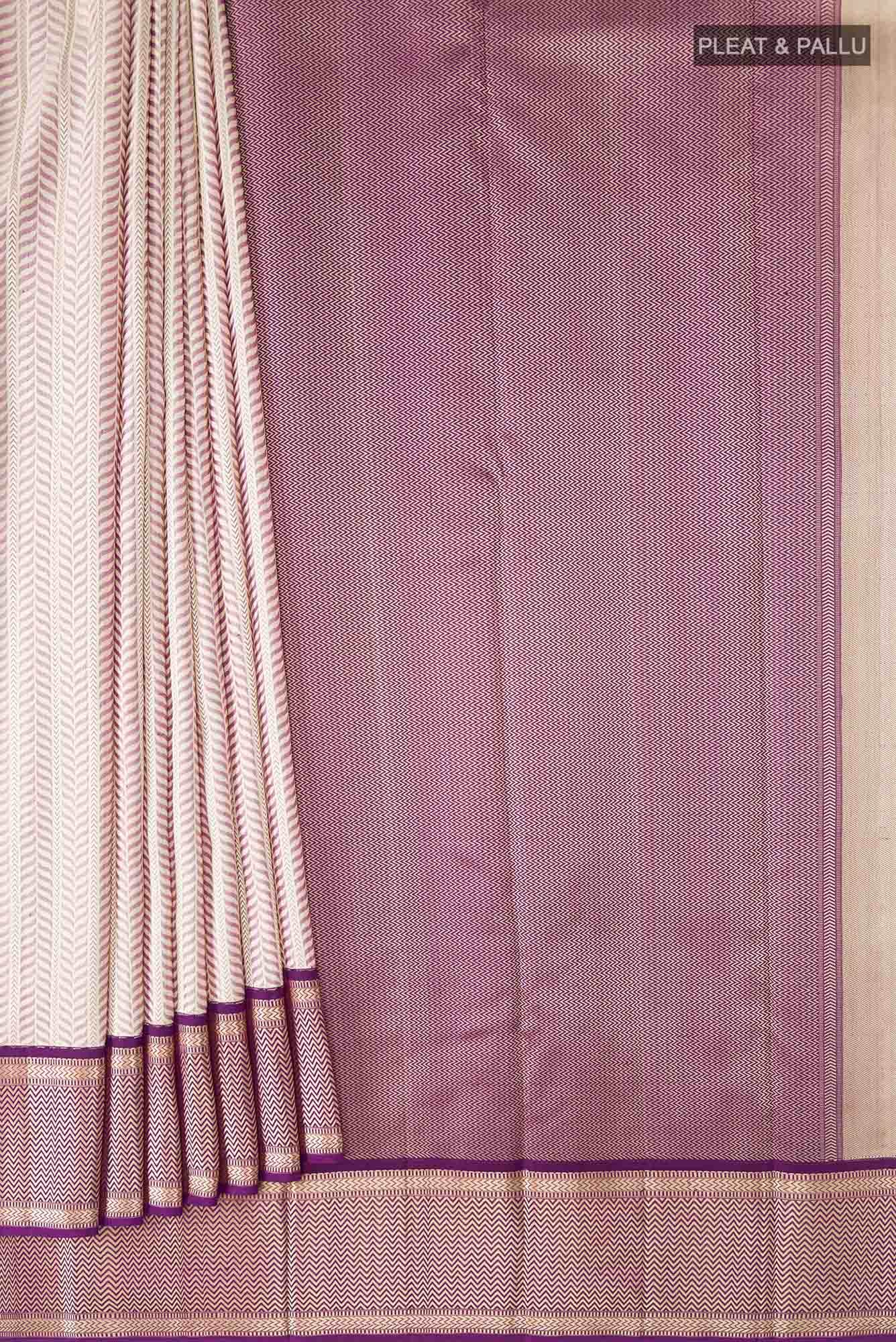 Beige Kanchipuram Silk Saree