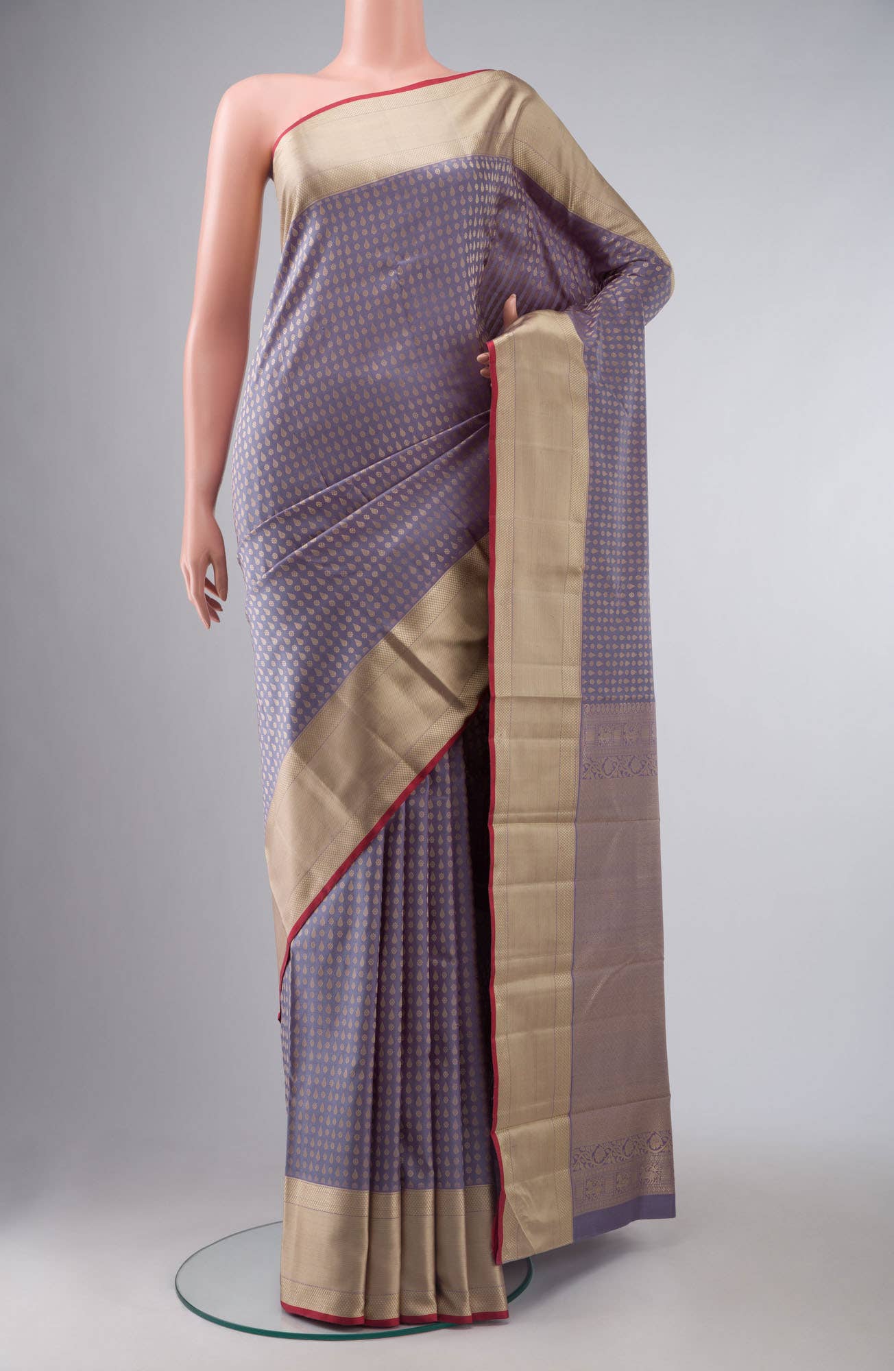 Grey Kanchipuram Silk Saree