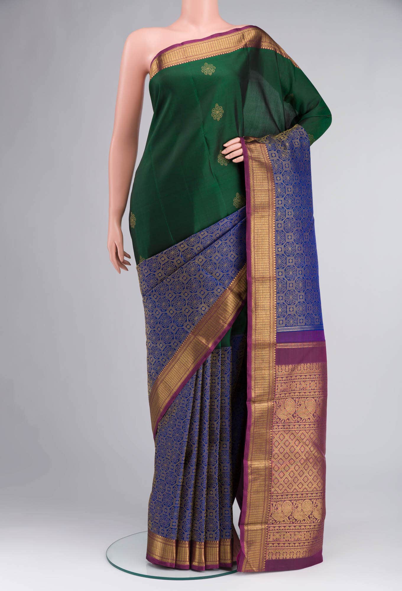 Pure Silk Pure Zari Multi Kanchipuram Saree