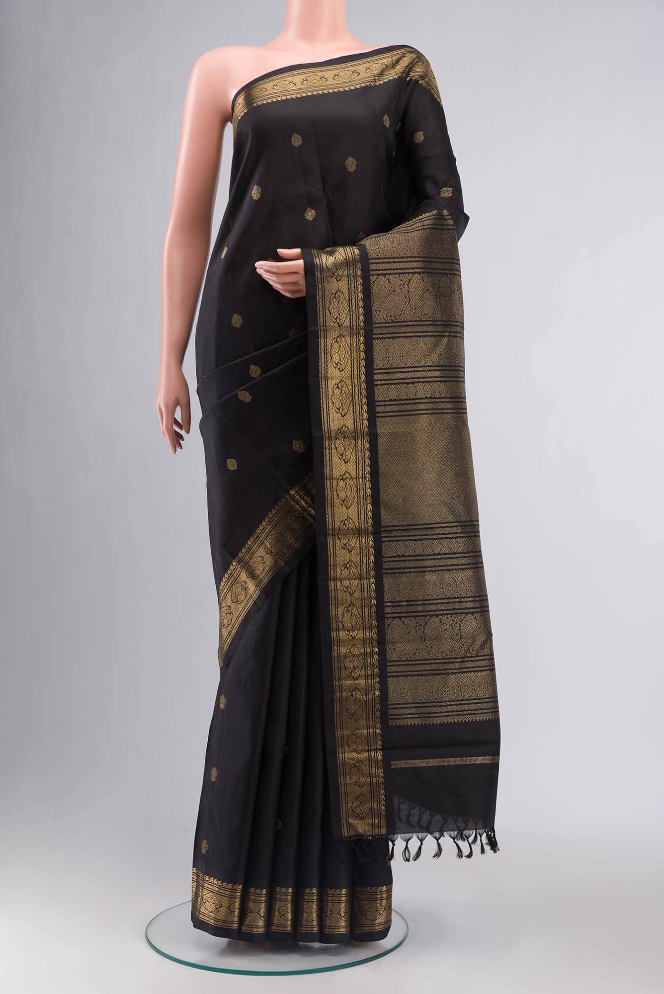 Black Kanchipuram Silk Saree