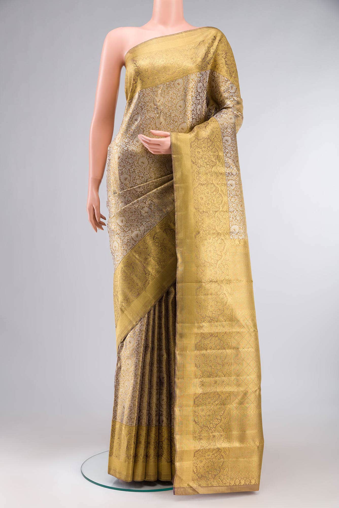 Pure Silk Pure Zari Multi Kanchipuram Tissue Saree