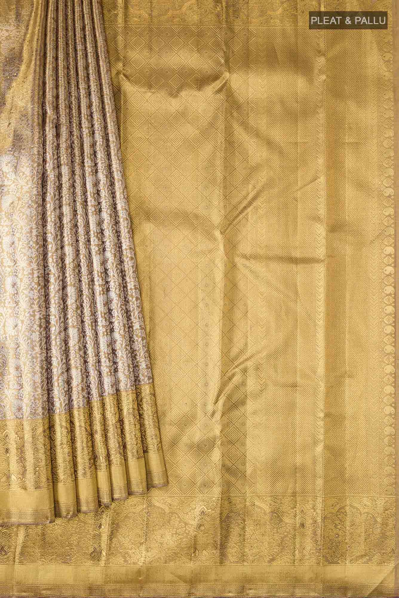 Pure Silk Pure Zari Multi Kanchipuram Tissue Saree