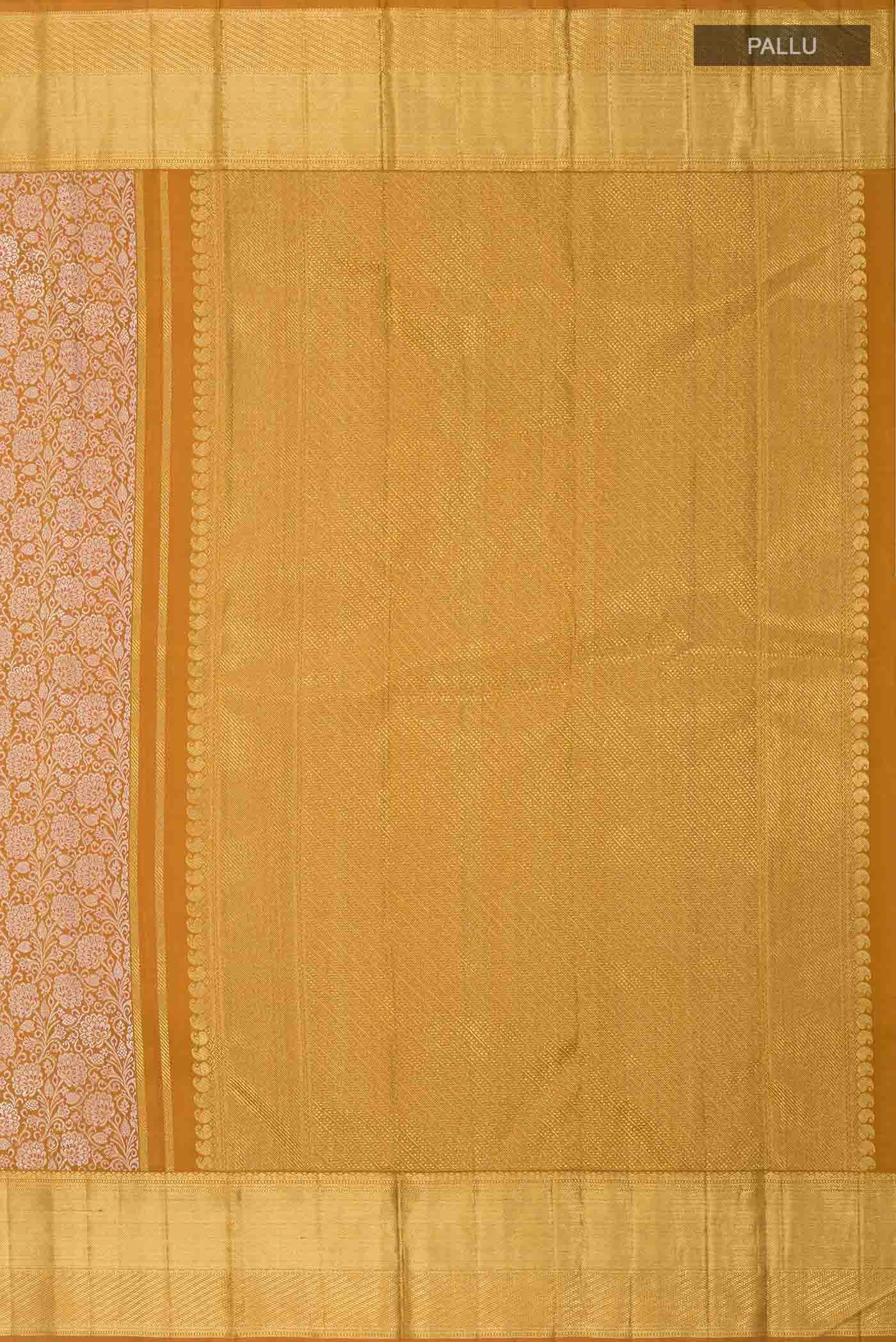 Mustard Kanchipuram Silk Saree