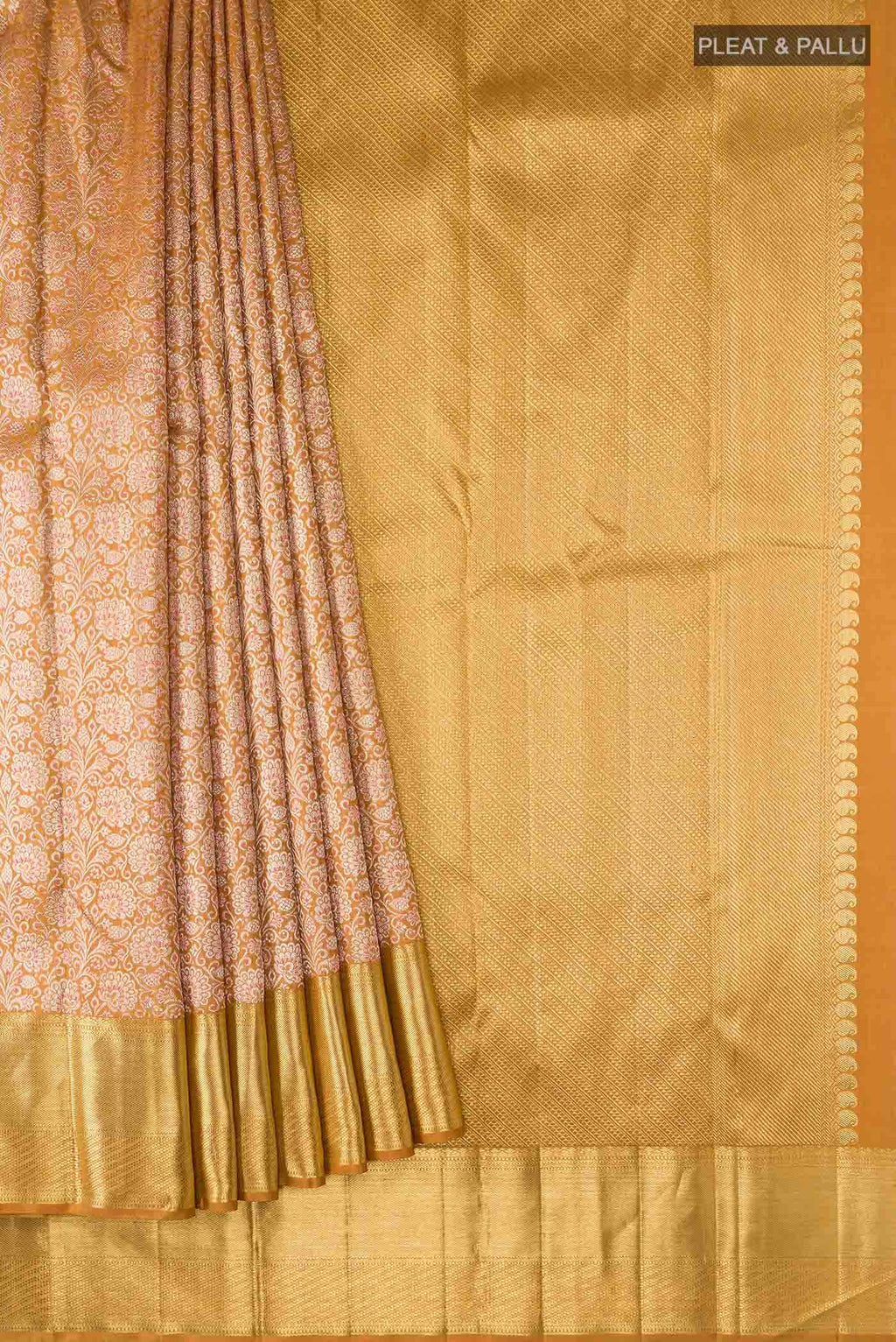 Mustard Kanchipuram Silk Saree