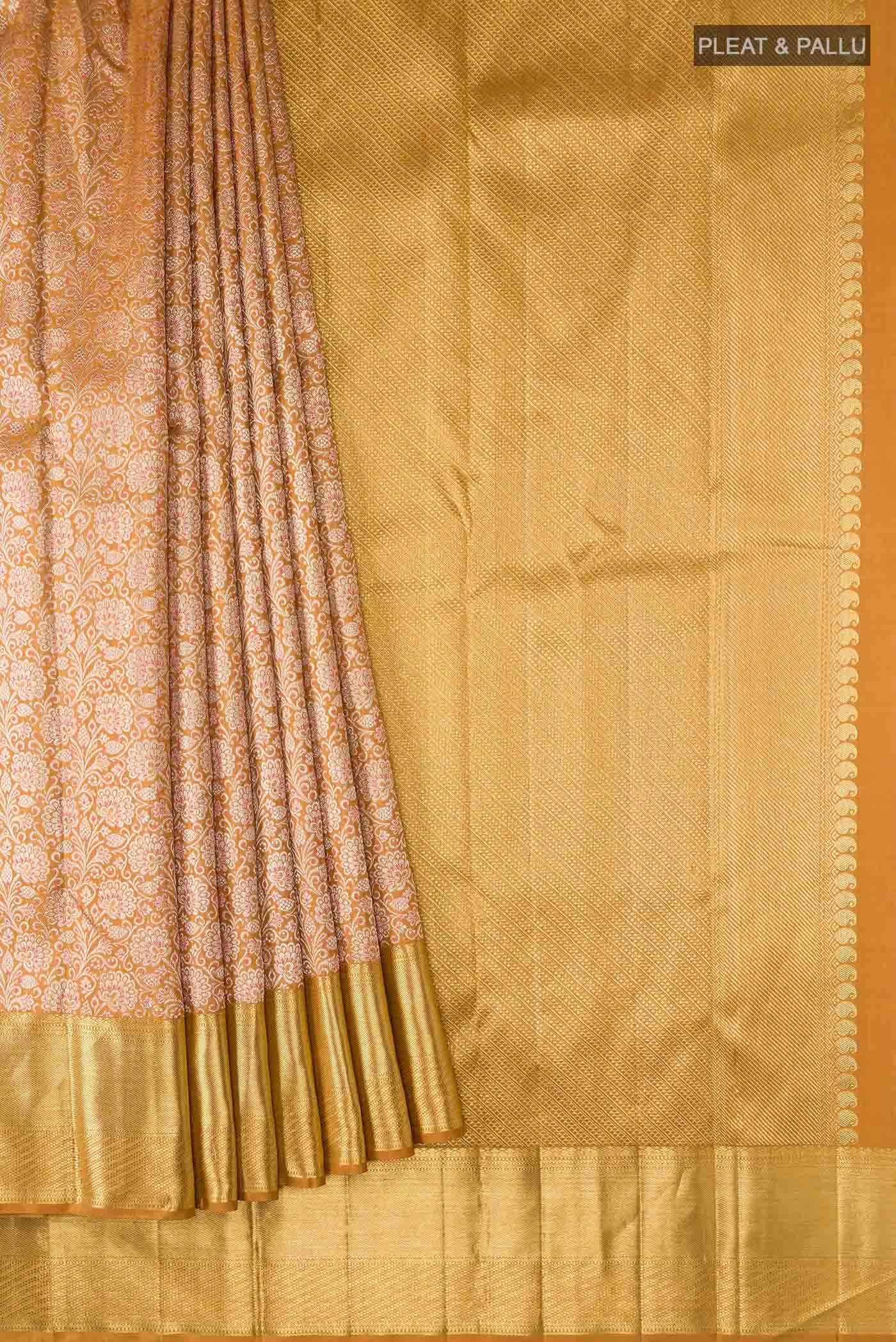 Mustard Kanchipuram Silk Saree