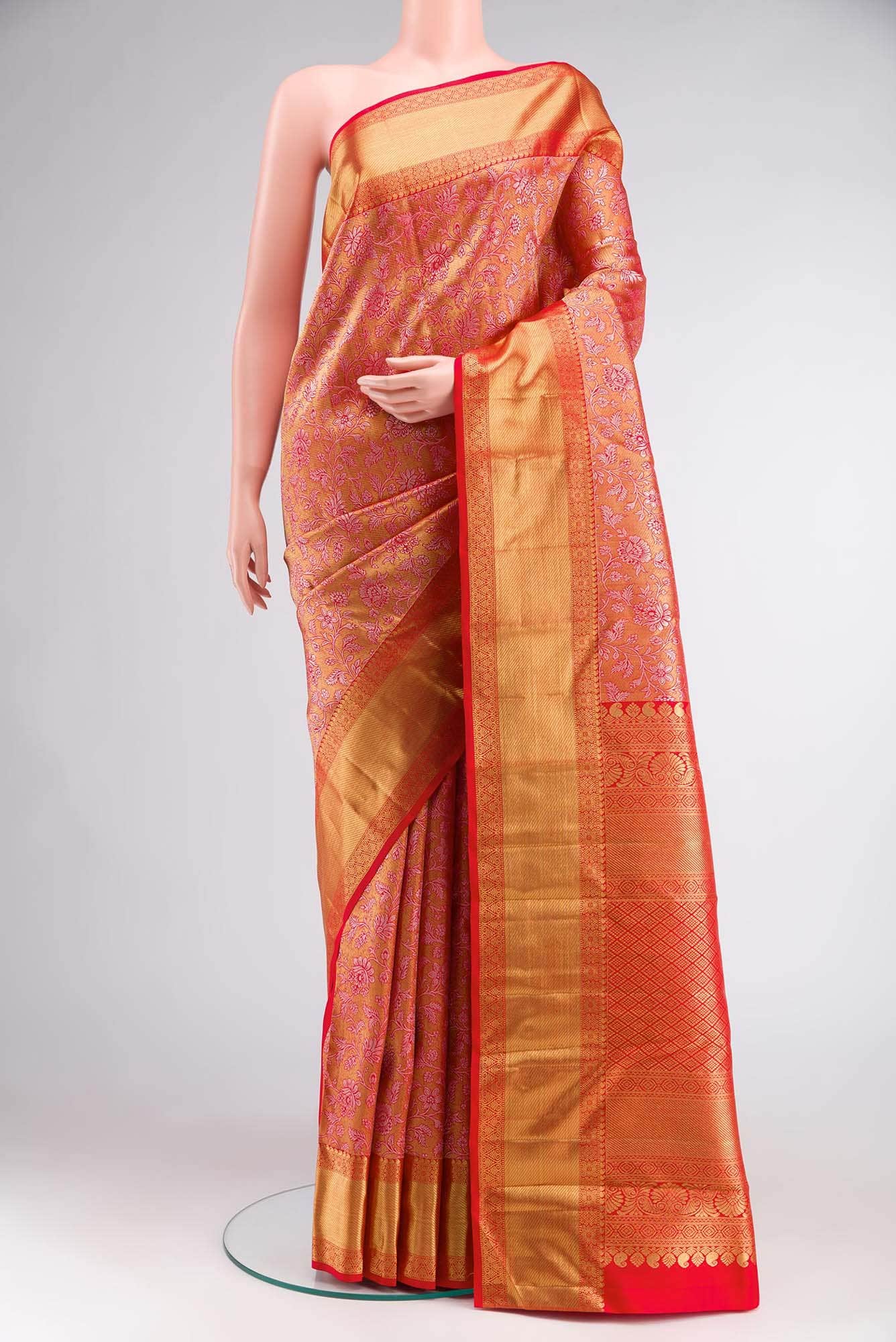 Pure Silk Pure Zari Red Kanchipuram Saree