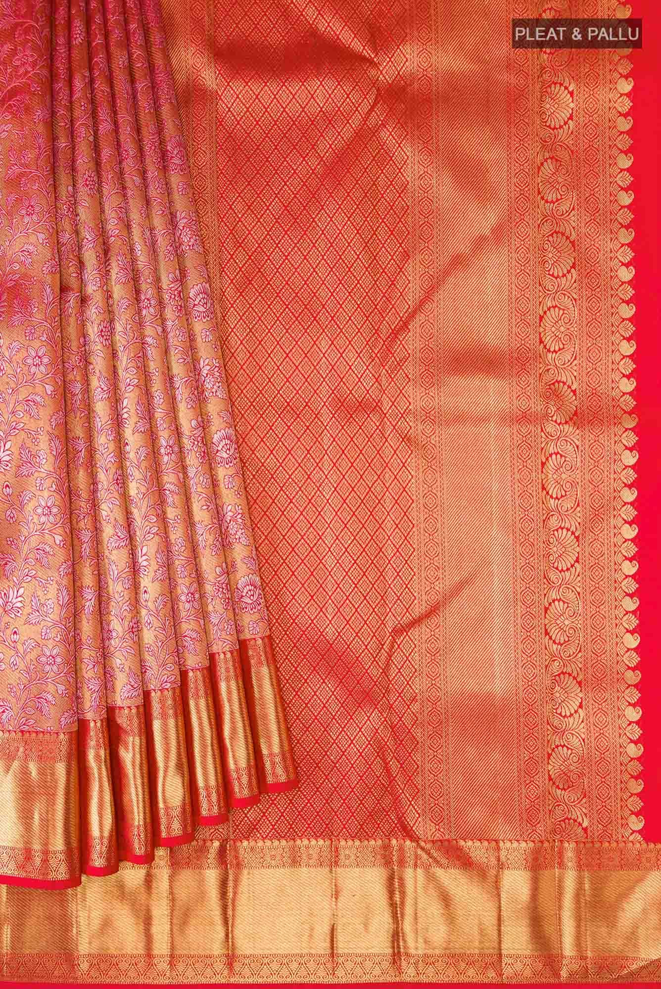Pure Silk Pure Zari Red Kanchipuram Saree