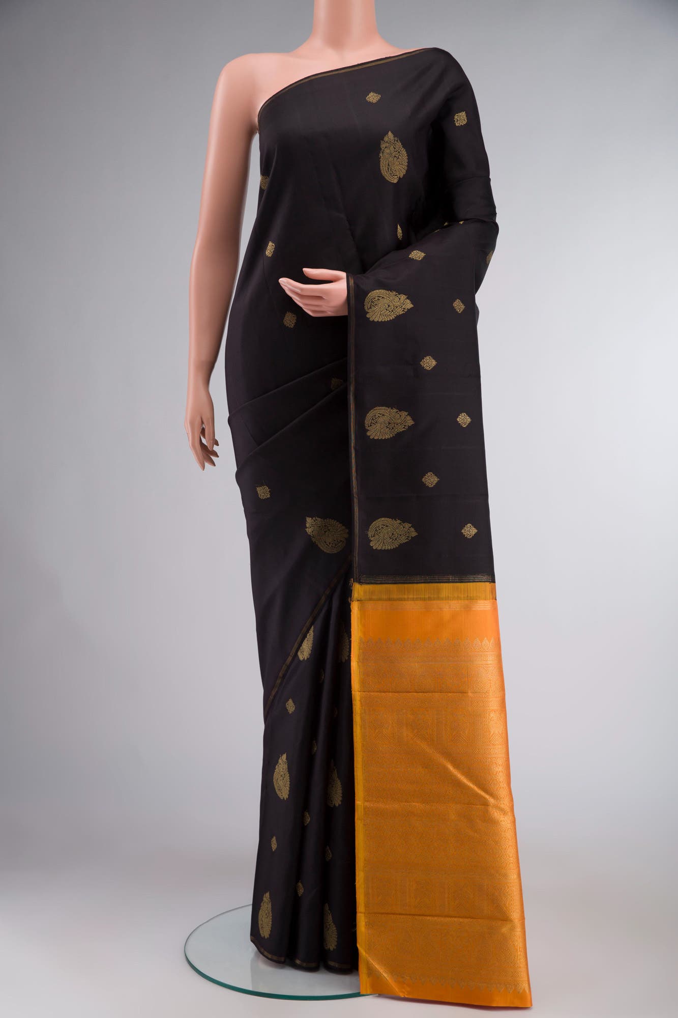 Black Kanchipuram Silk Saree