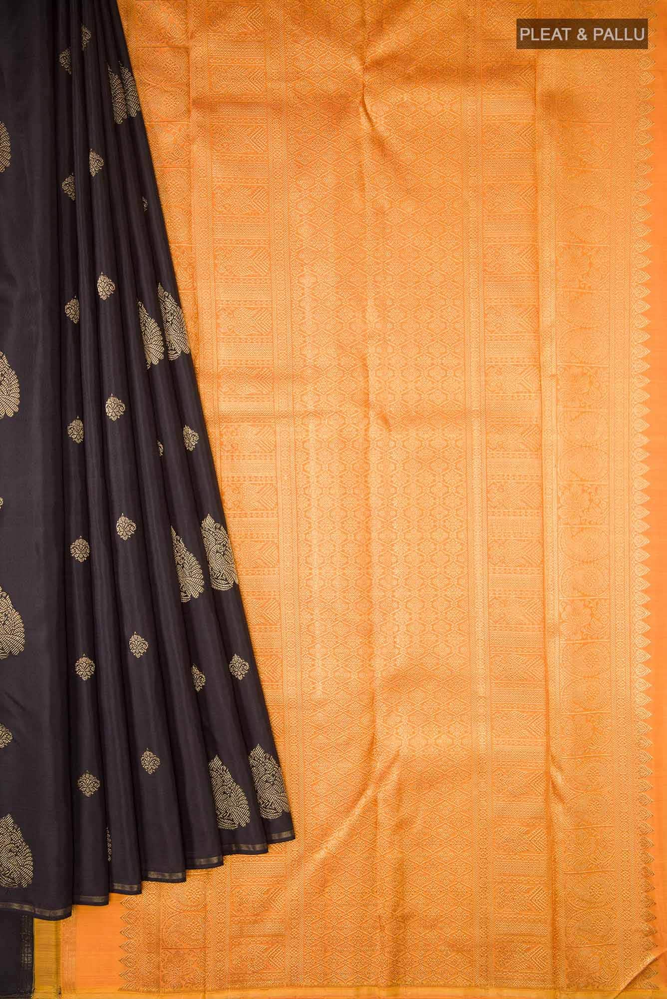 Black Kanchipuram Silk Saree