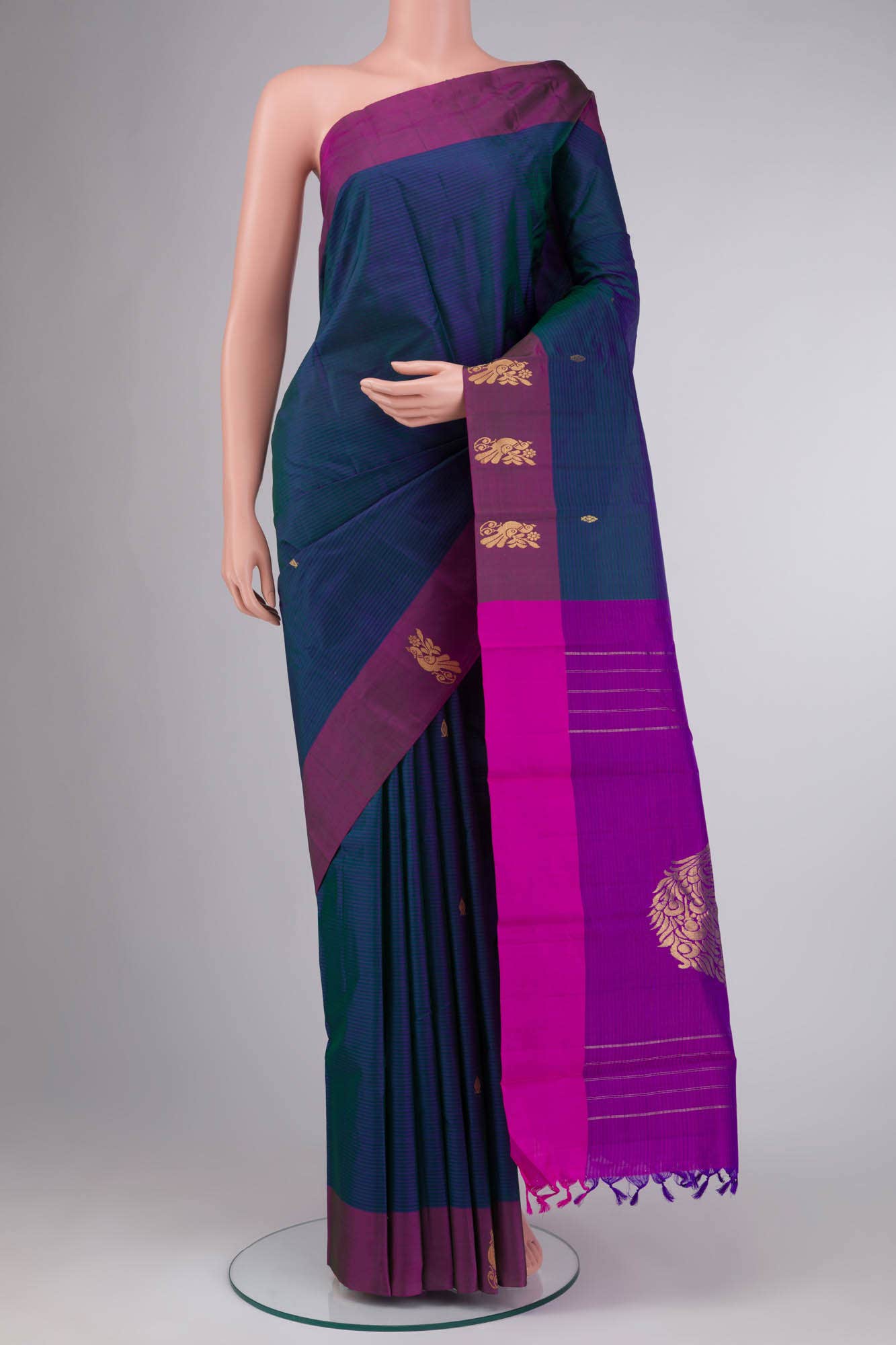 Blue Kanchipuram Silk Saree