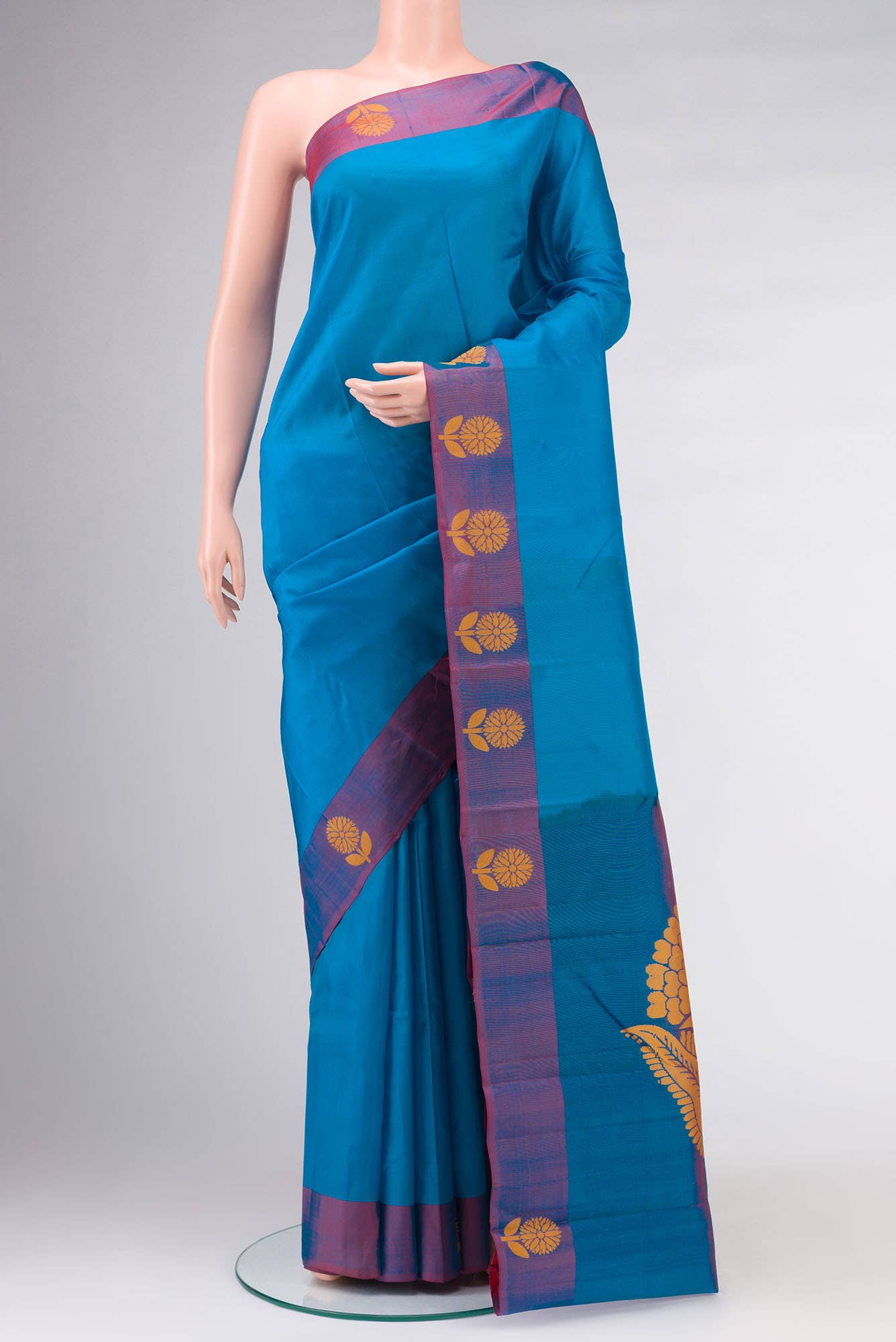 Blue Kanchipuram Silk Saree