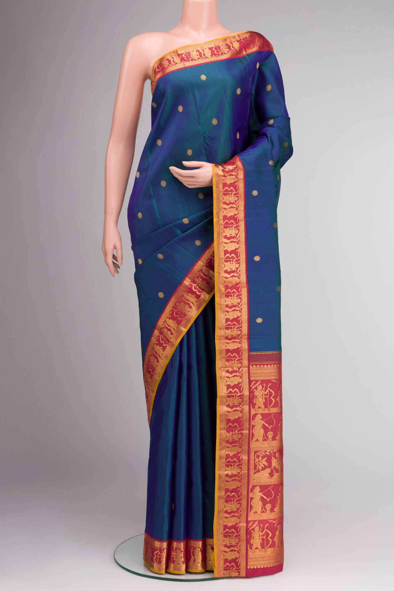 Blue Kanchipuram Silk Saree