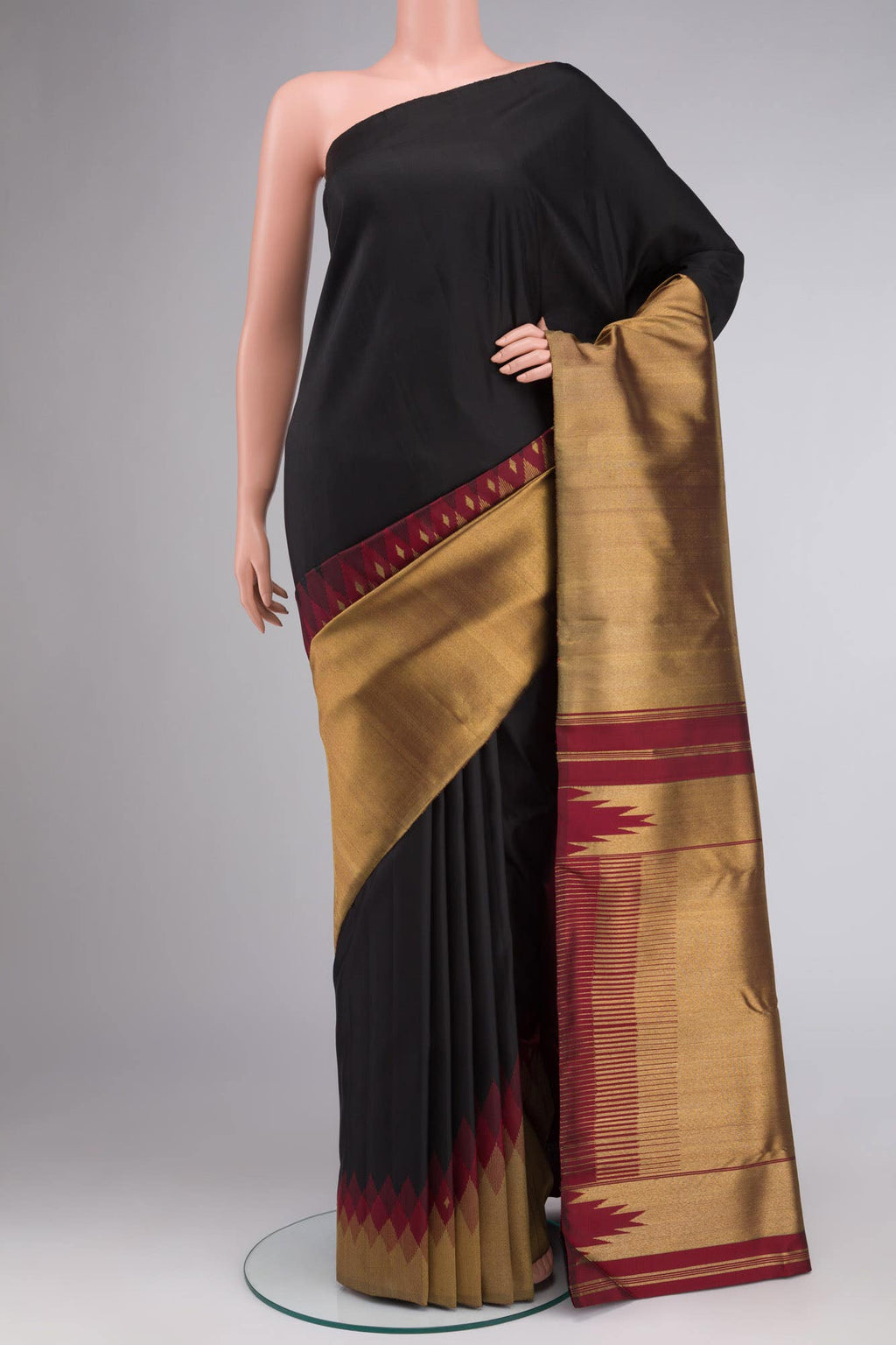 Black Kanchipuram Silk Saree