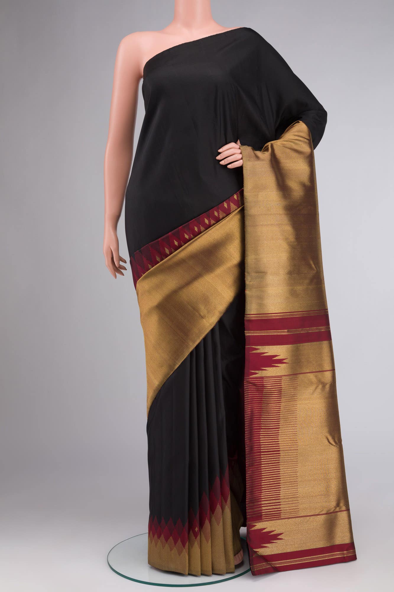 Black Kanchipuram Silk Saree