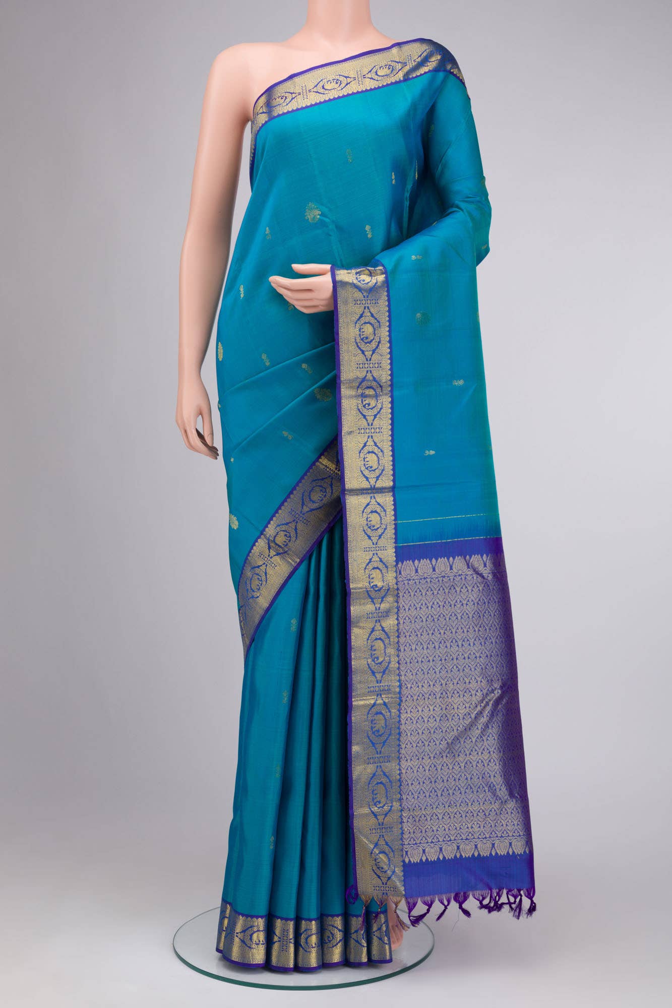 Blue Kanchipuram Silk Saree
