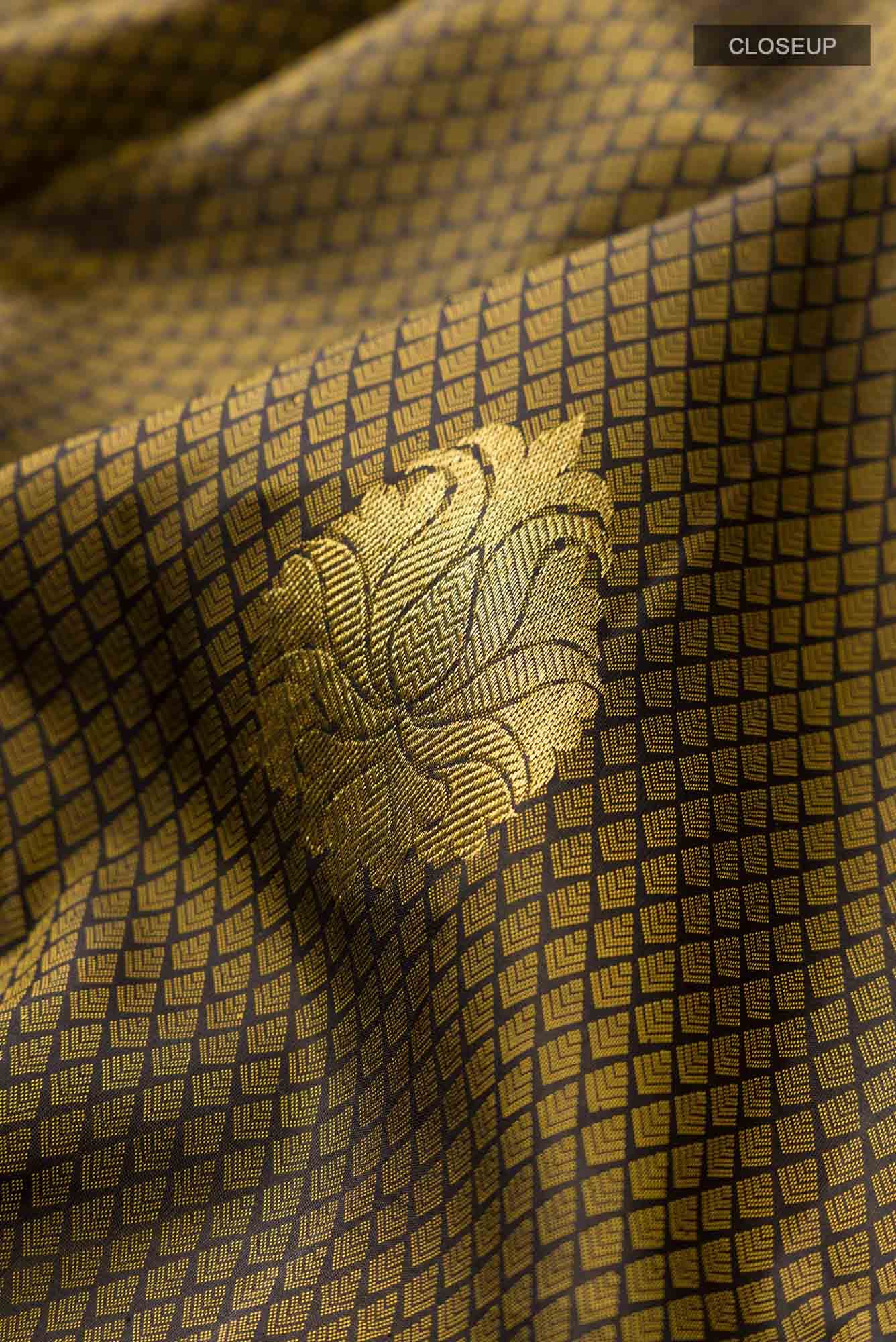 Black Kanchipuram Silk Saree