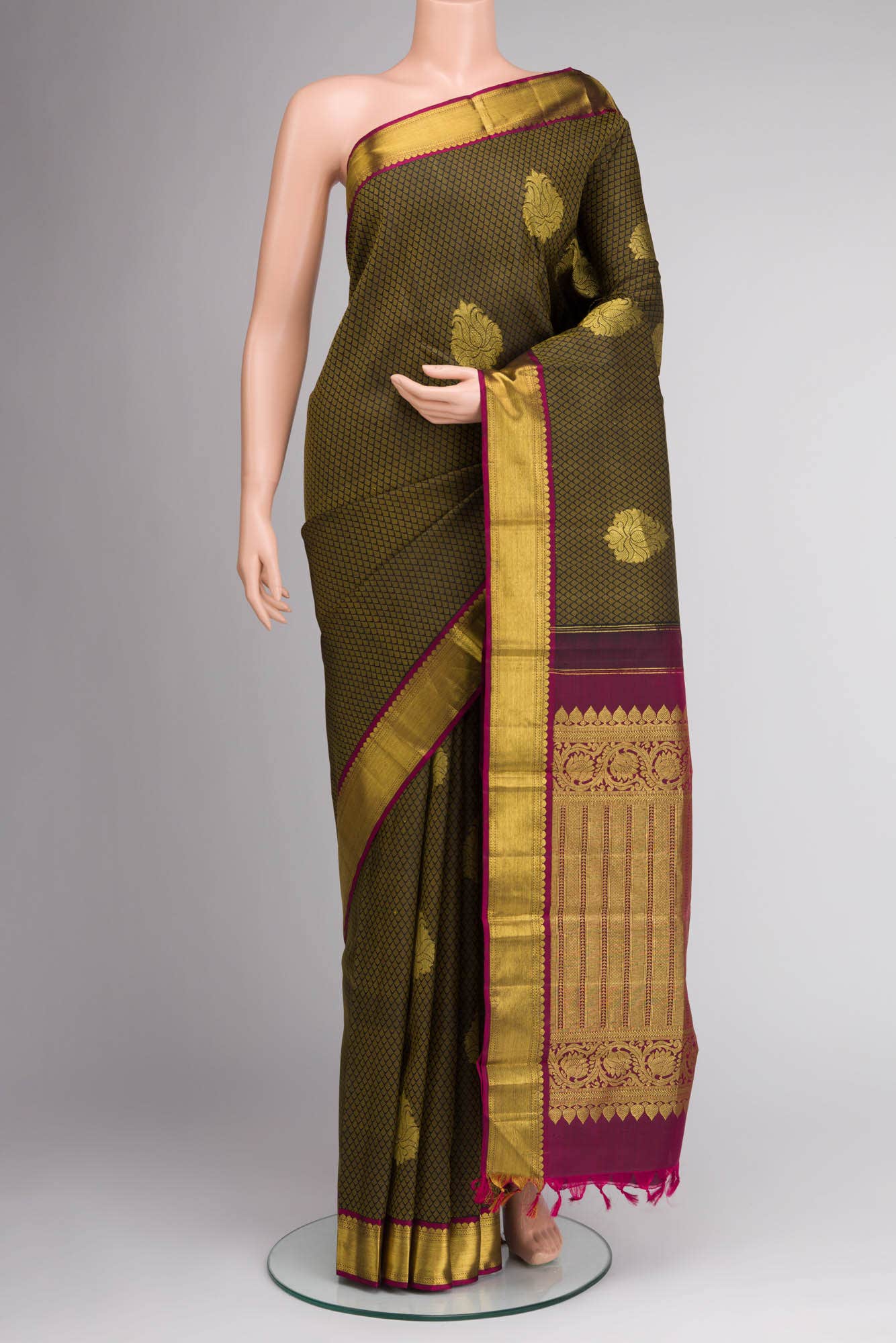 Black Kanchipuram Silk Saree