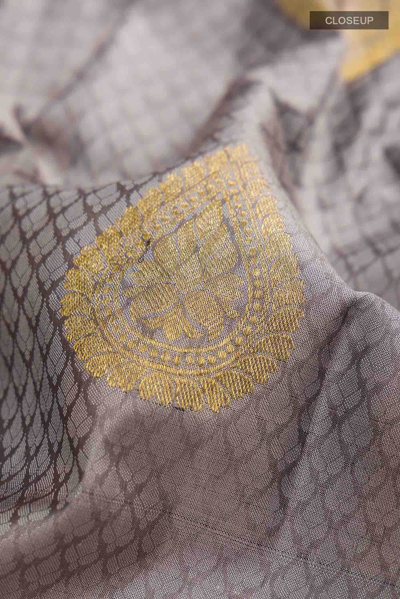 Grey Kanchipuram Silk Saree