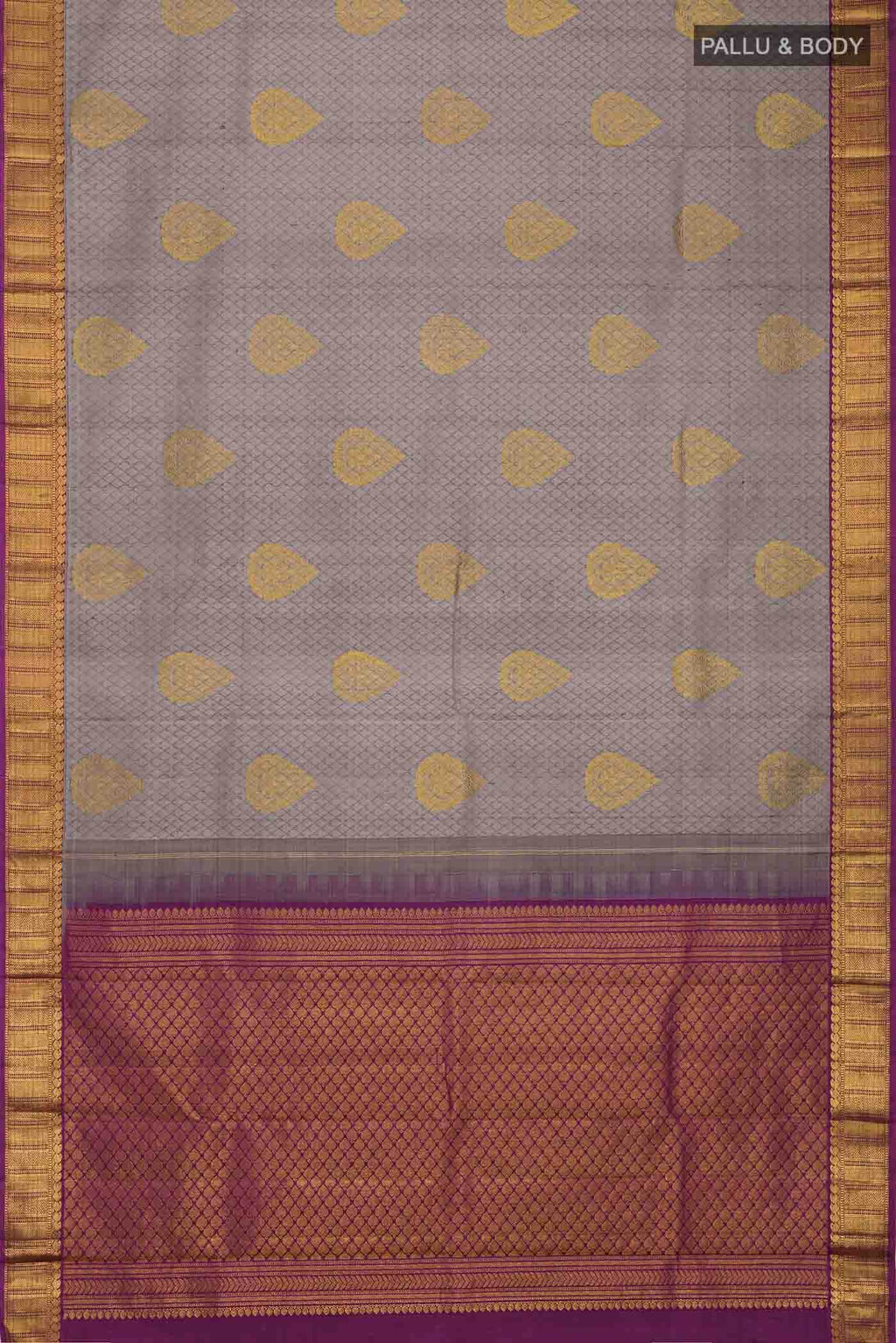 Grey Kanchipuram Silk Saree