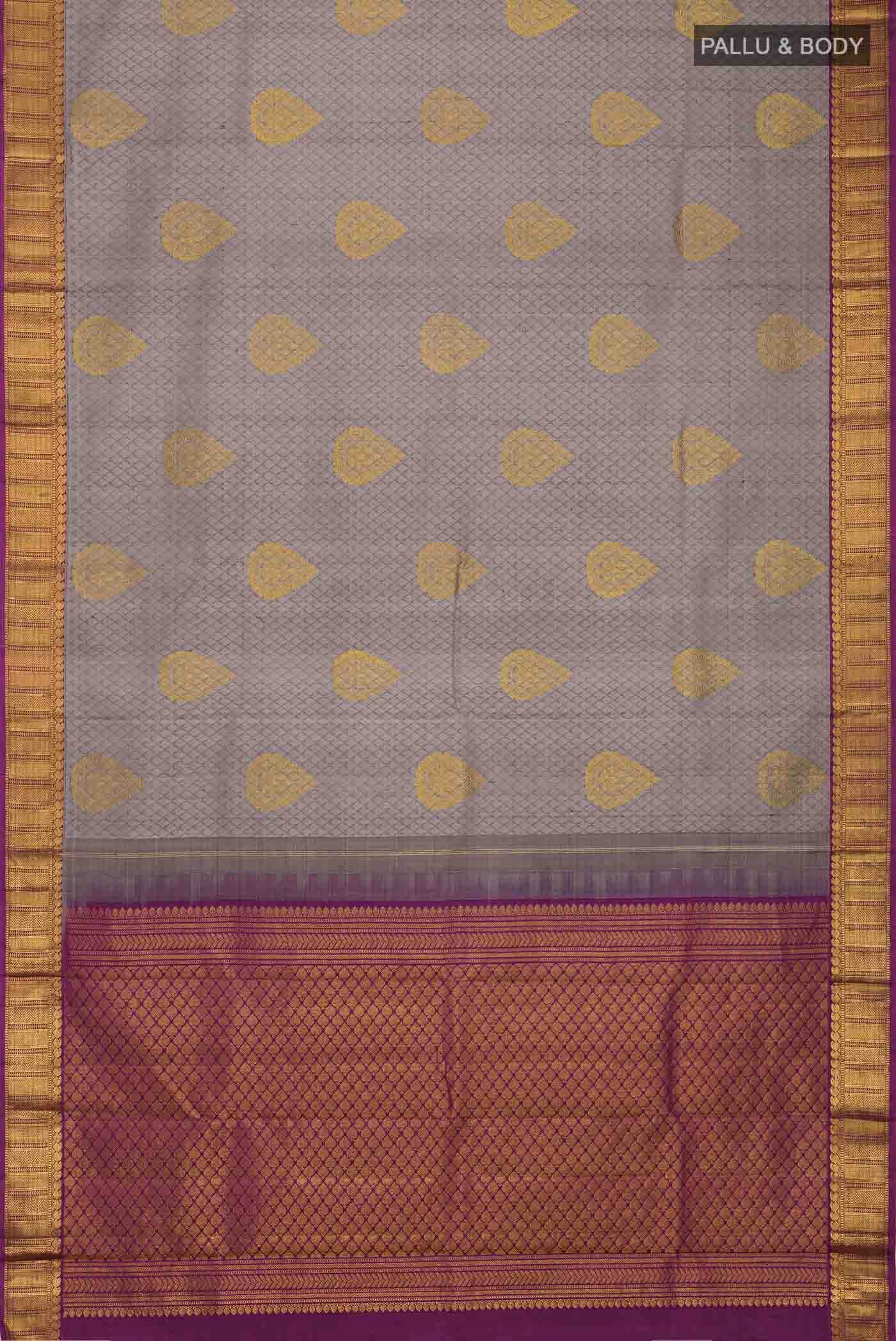 Grey Kanchipuram Silk Saree