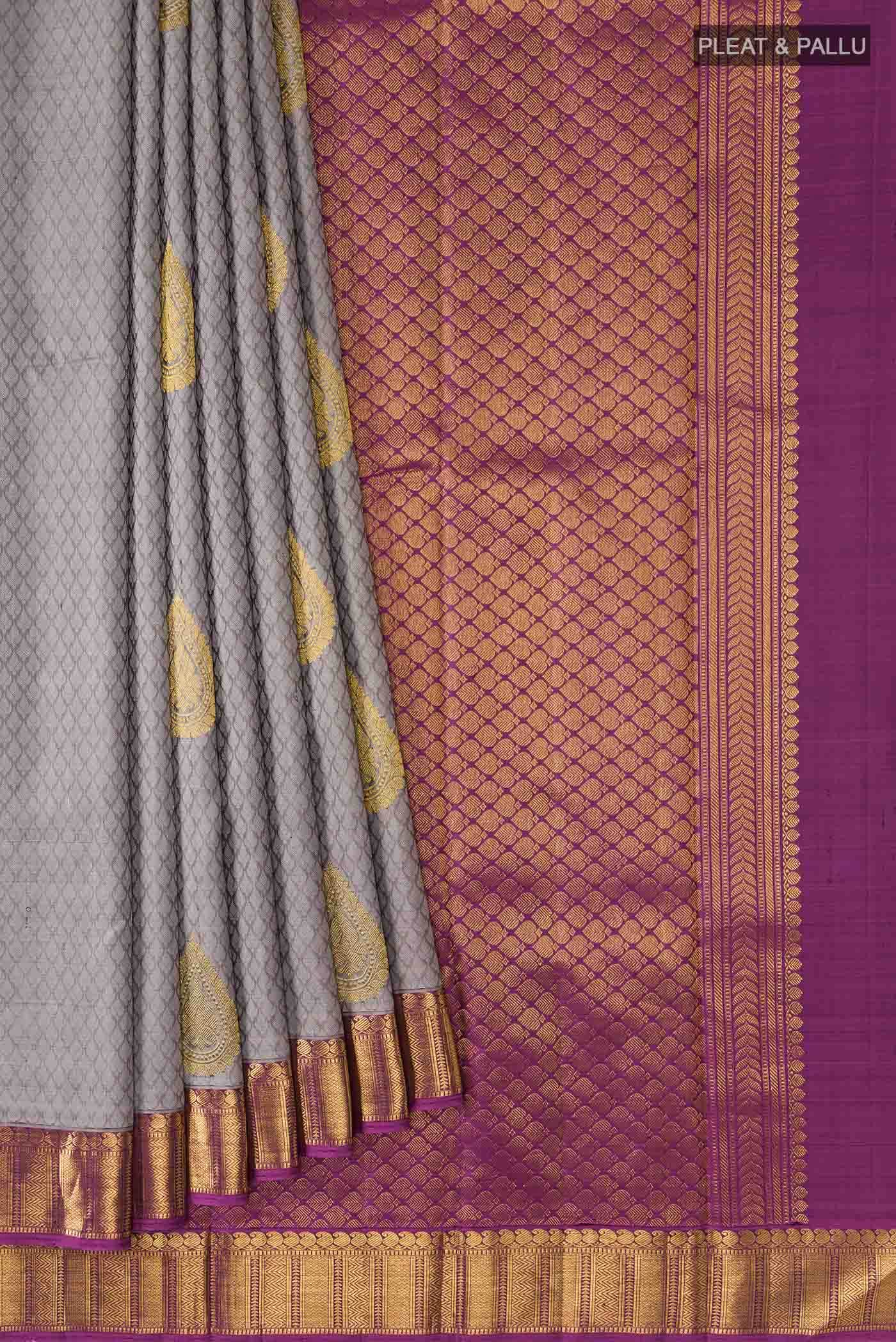 Grey Kanchipuram Silk Saree