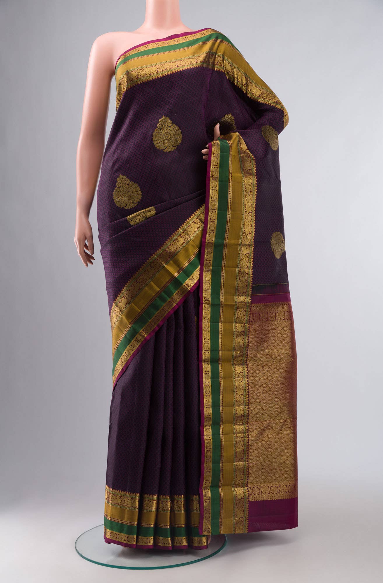 Black Kanchipuram Silk Saree