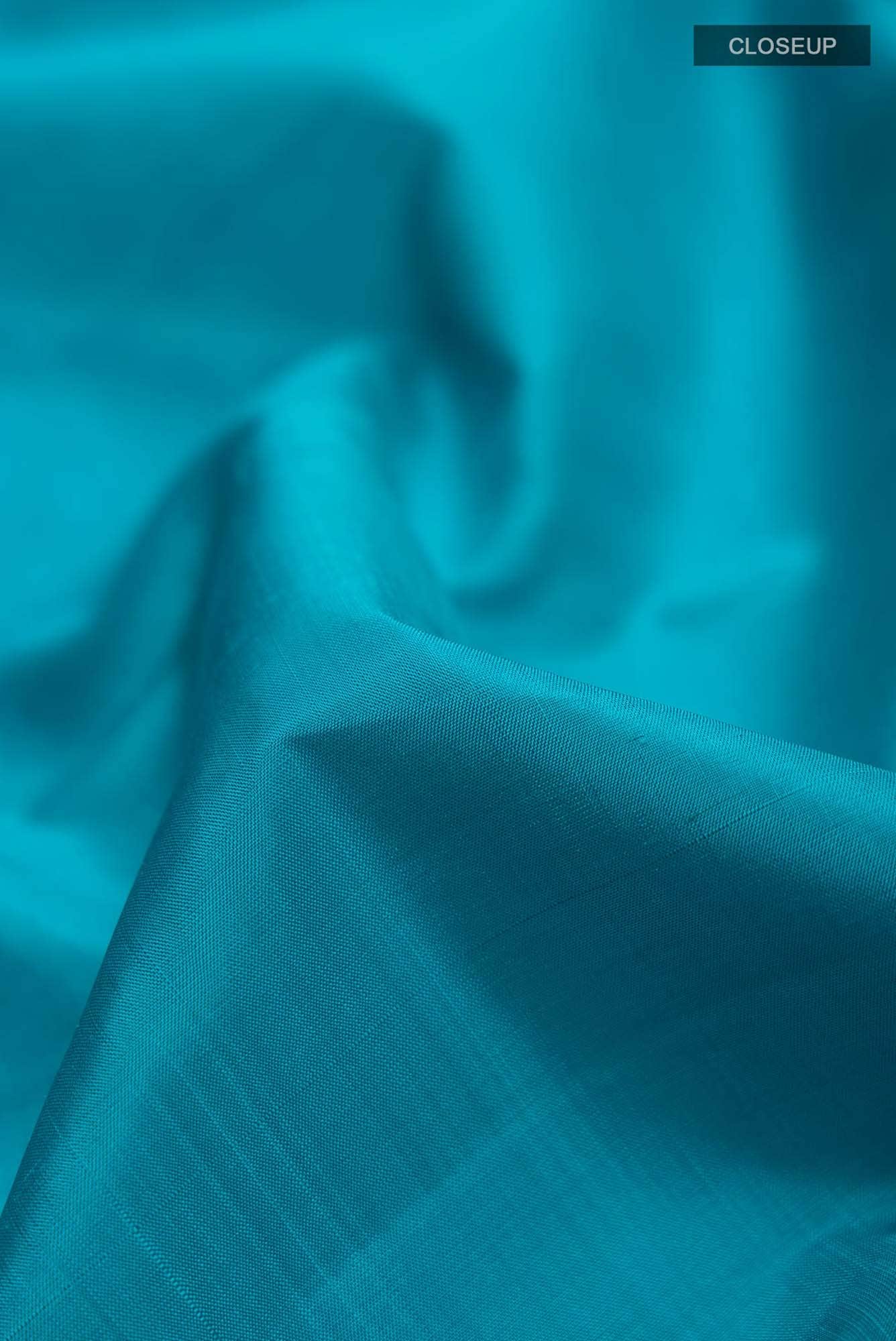 Pure Silk Pure Zari Blue Kanchipuram Saree