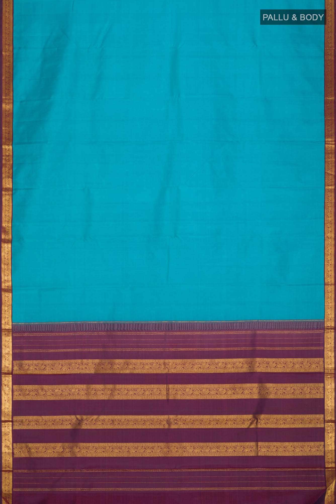 Pure Silk Pure Zari Blue Kanchipuram Saree