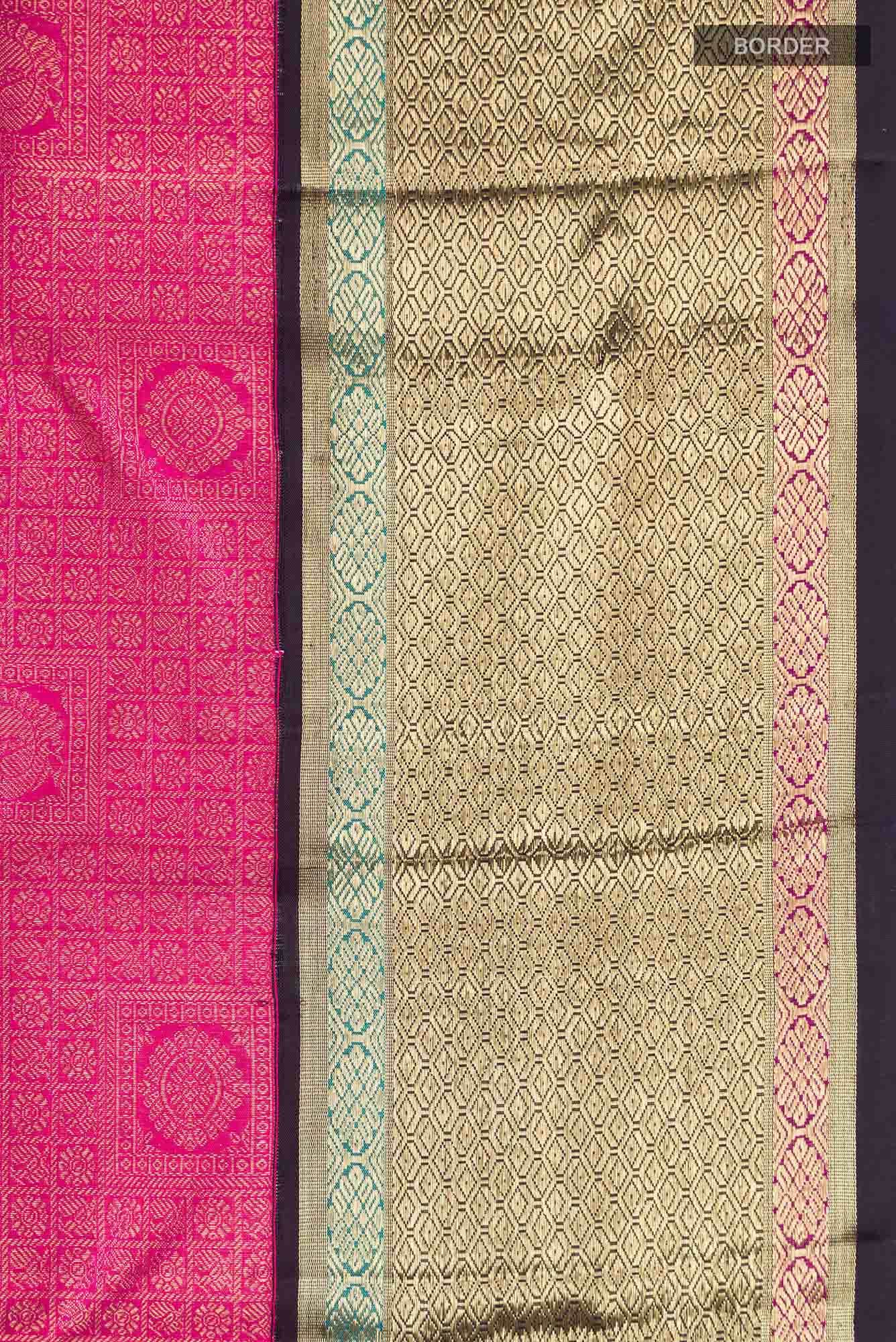 Pure Silk Pure Zari Pink Kanchipuram Saree