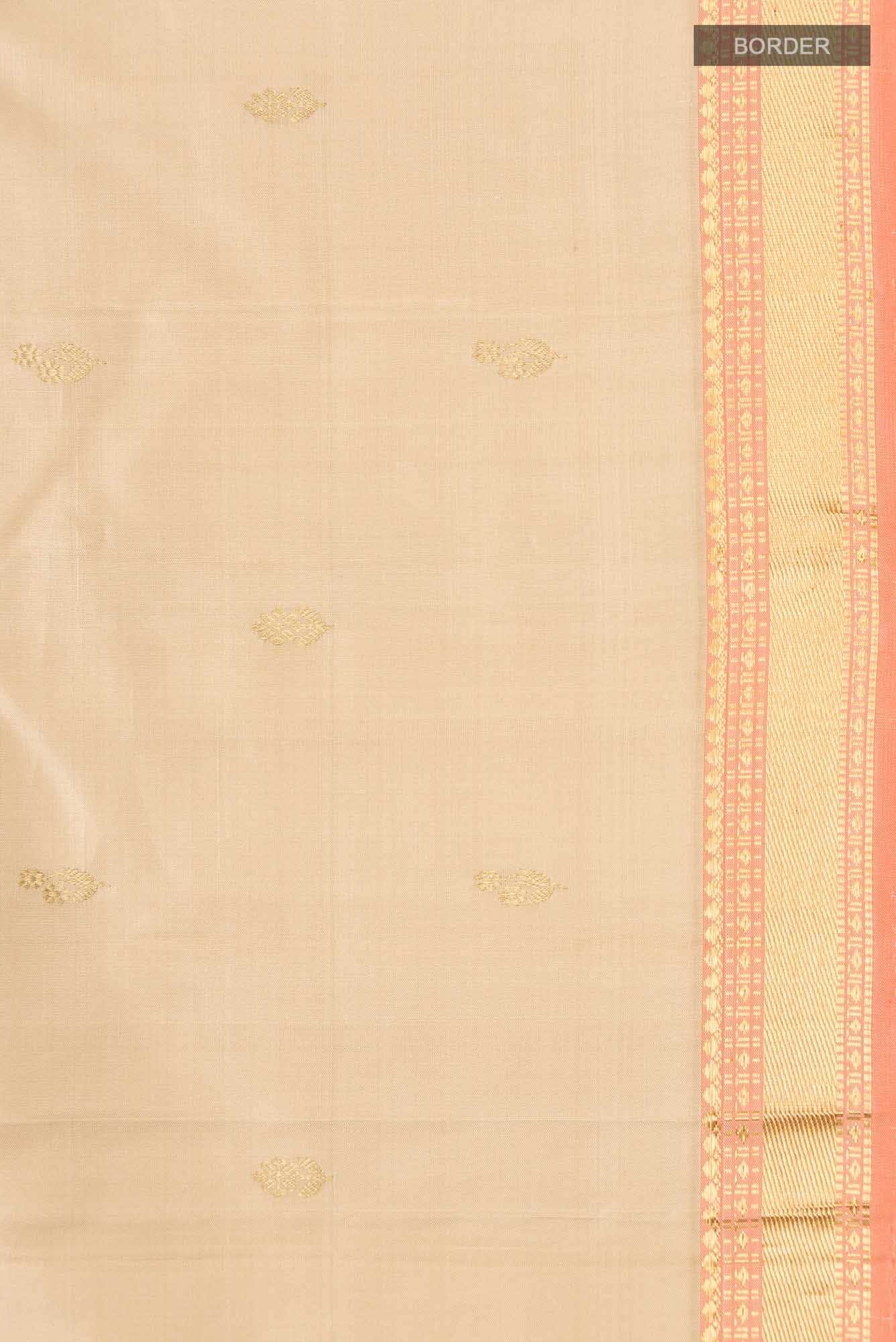 Beige Kanchipuram Silk Saree