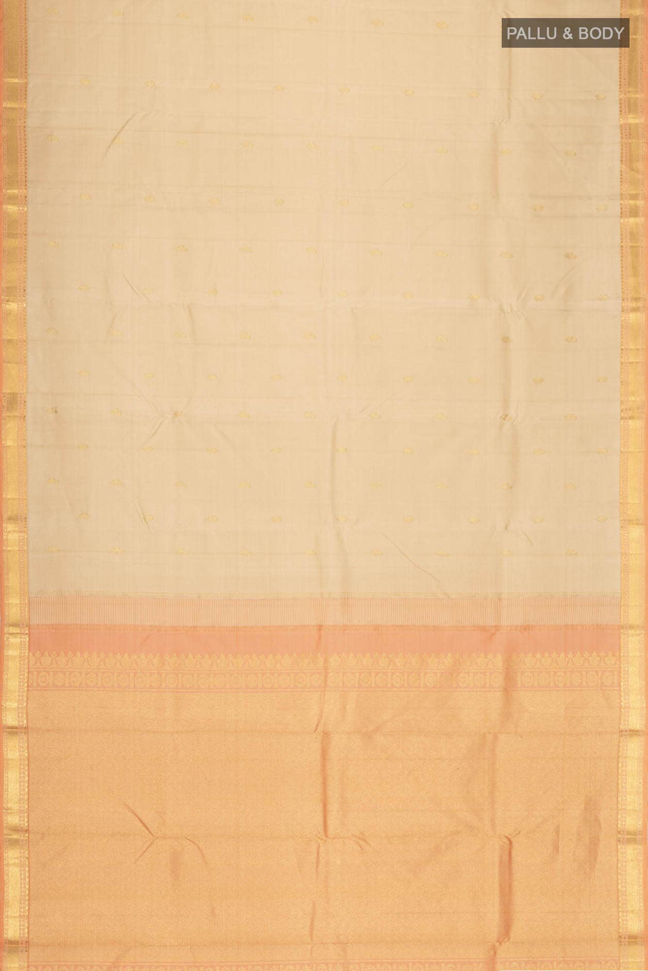 Beige Kanchipuram Silk Saree
